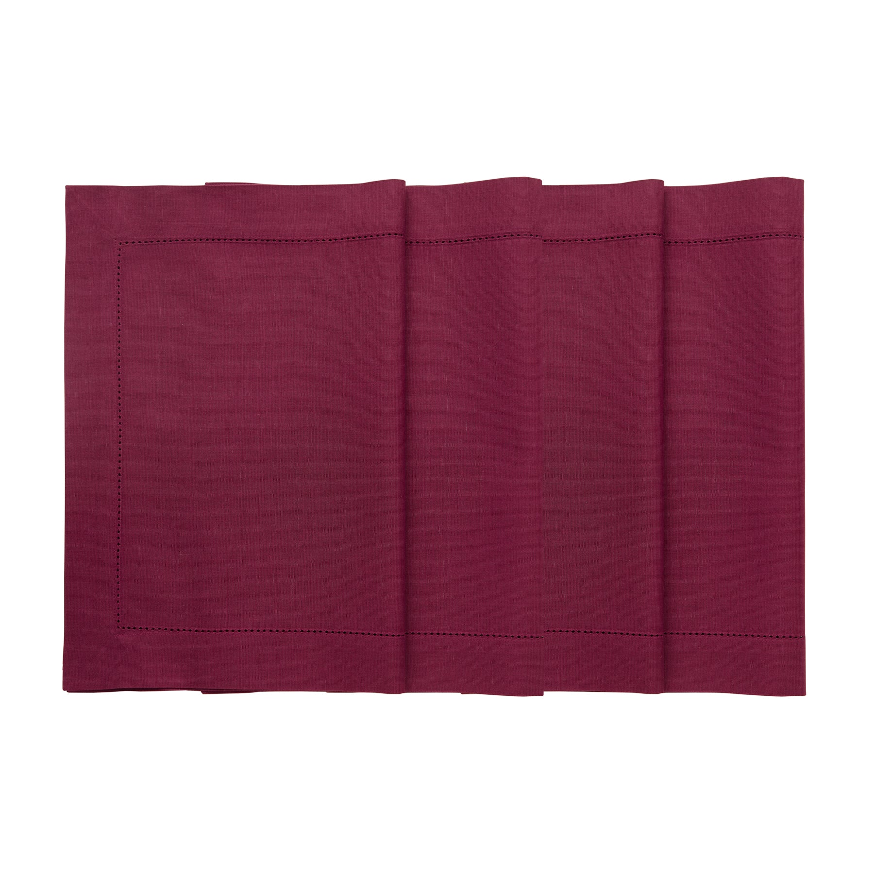 Premium Cotton Linen Hemstitch Placemats Set of 4 - Elegant Table Decor for Dining Room, Kitchen, and Party Settings