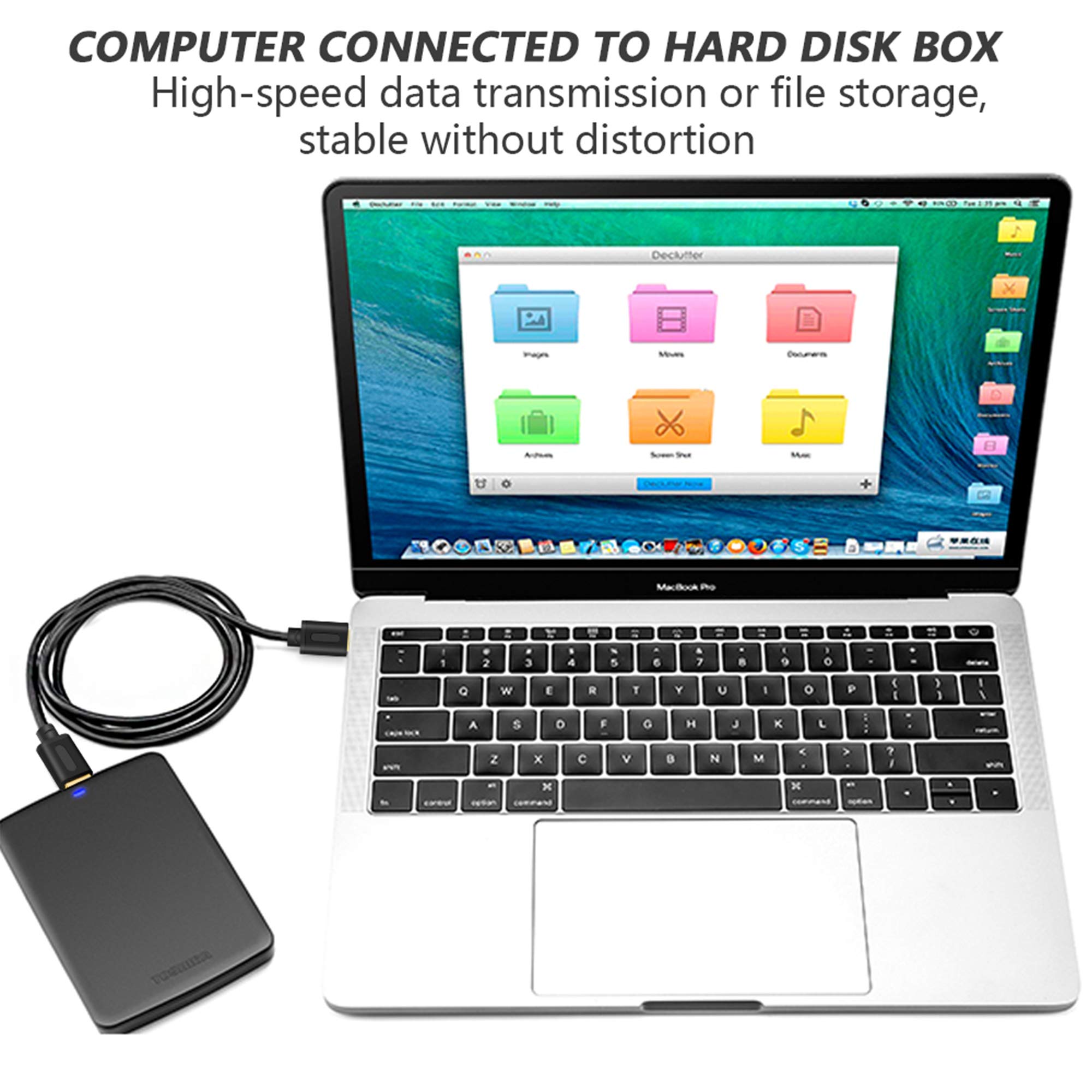 Tan QY 20Ft USB 3.0 A Male to A Male Cable - High Speed Data Transfer & Charging Cord for PC, Laptop, Hard Drive, Printer & More | Durable 20 Foot USB Extension Cable for Home & Office Use