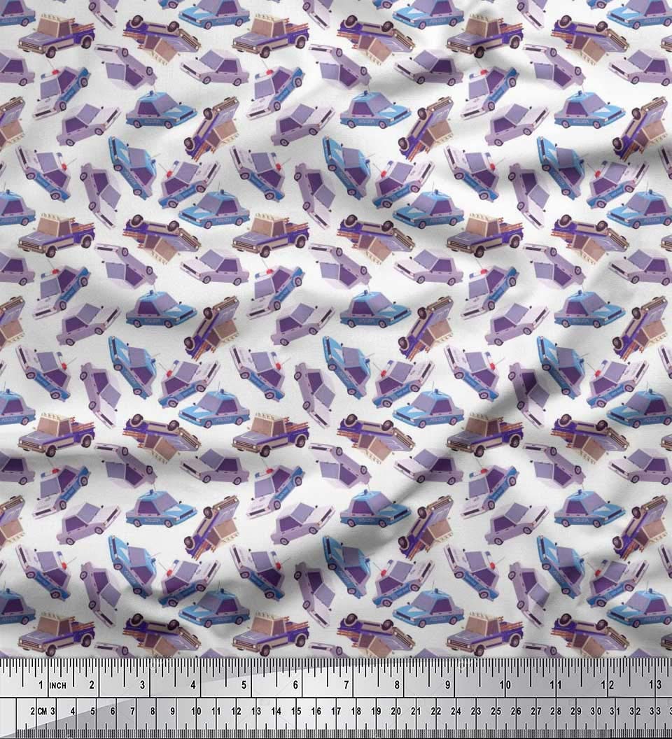 Soimoi Moss Georgette Brown Fabric by The Yard - 42 Inch Wide Printed Automotive Textile with Vibrant Car Transport Patterns | Perfect for DIY Car Seat Covers, Auto-Themed Home Decor & Fashion Accessories