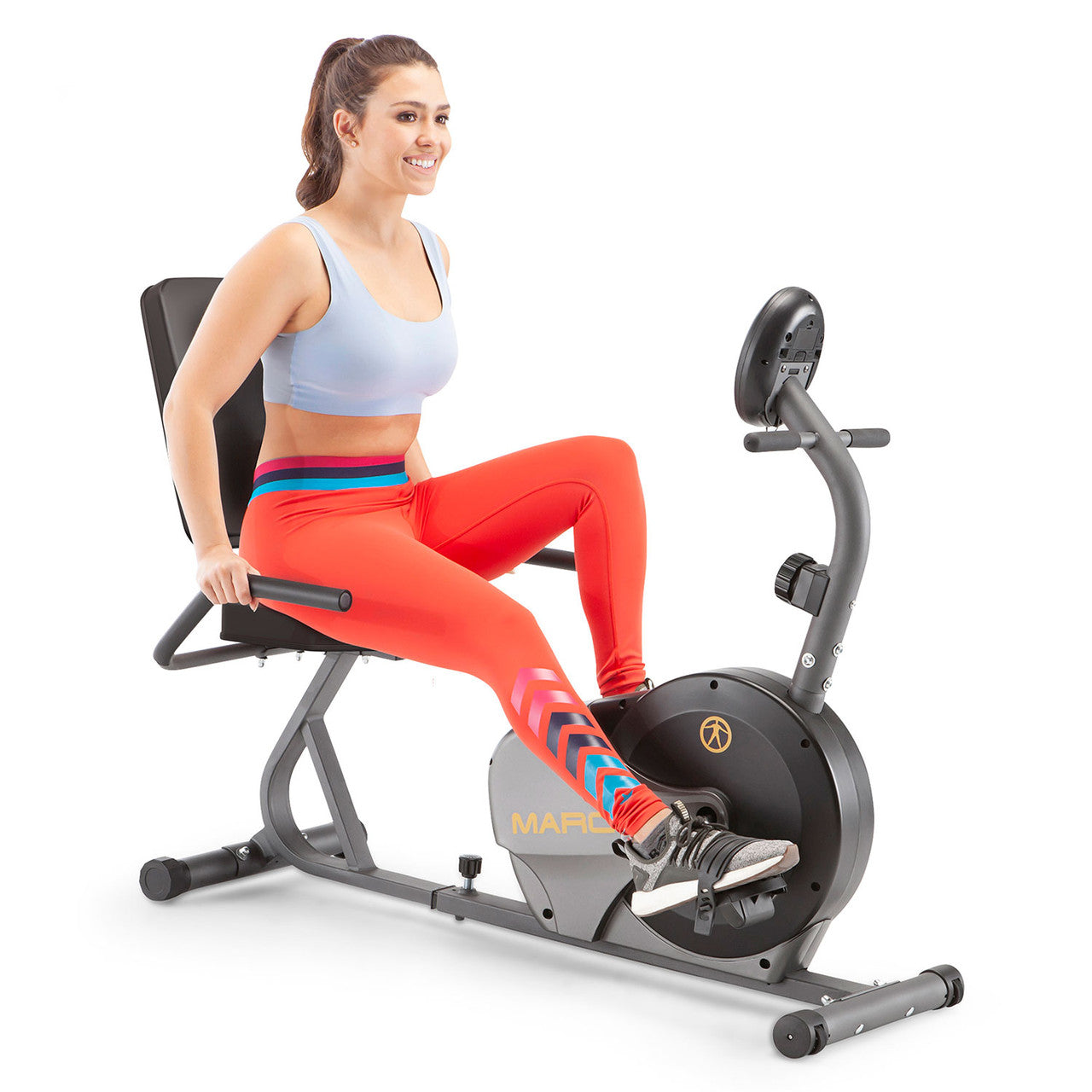 Marcy NS-716R Recumbent Magnetic Exercise Bike for Home Workout - Low-Impact Cardio Training for Seniors & Rehabilitation