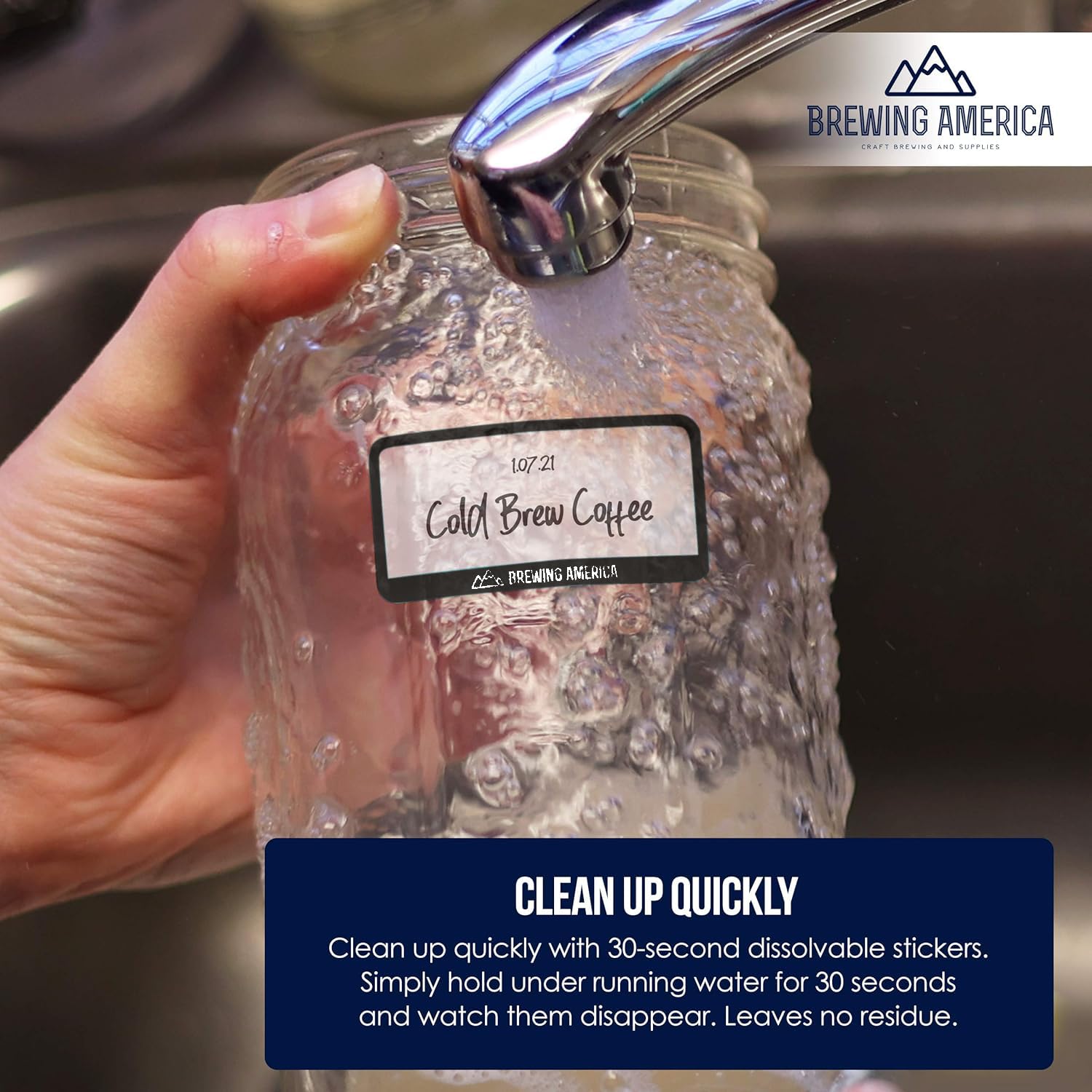 Dissolvable Food Labels for Containers - Made in USA - No Residue, No Scrubbing - Perfect for Food Prep, Pantry Organization, Canning, Freezer Storage & Mason Jars - Ideal for Meal Planning, Leftover Labeling & Kitchen Organization