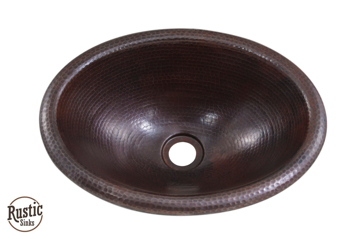 Premium Oval Copper Bathroom Sink - Vintage Farmhouse Style Vessel Sink with Handcrafted Patina Finish | Perfect for Rustic, Modern & Industrial Bathroom Decor