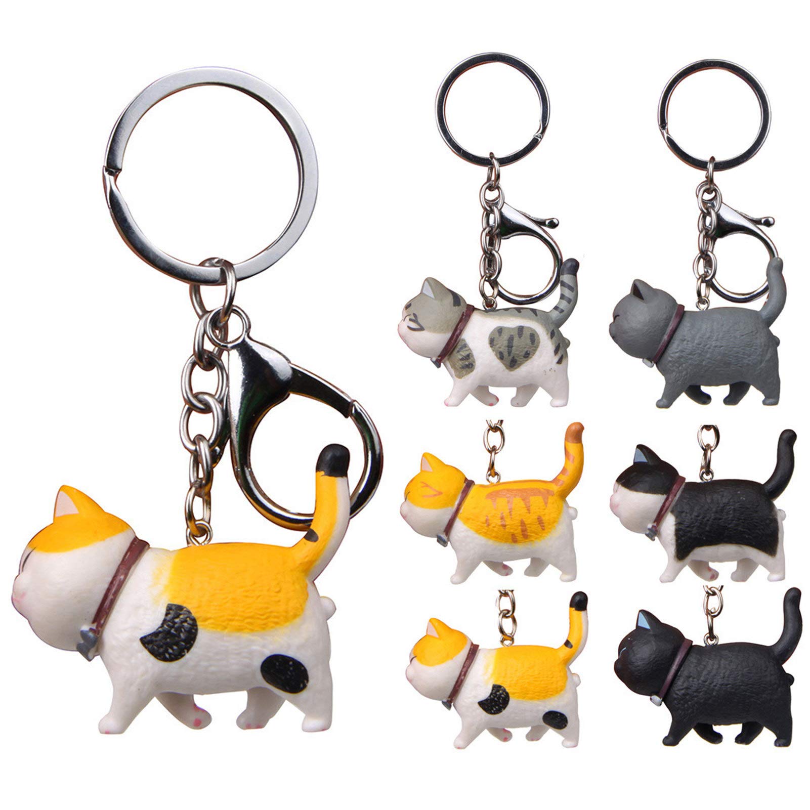 Adorable Mini Cartoon Chubby Cat Keychain - Cute Hanging Toy Key Ring for Women & Men | Car Keys, Bag Pendant, Gift Accessories | Perfect for Everyday Use, Gifts & Home Decor
