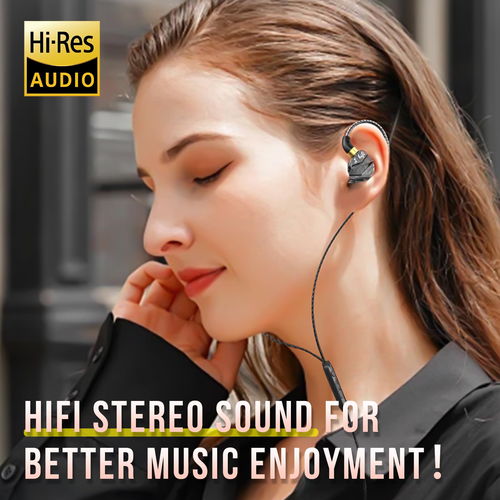 USB C Wired Headphones with Microphone & Volume Control - Deep Bass Earphones for Samsung Galaxy S24/S23 Ultra/S22/S21, iPhone 16/15 Pro Max, OnePlus 12/11 - Perfect for Gaming, Music & Calls (Black)