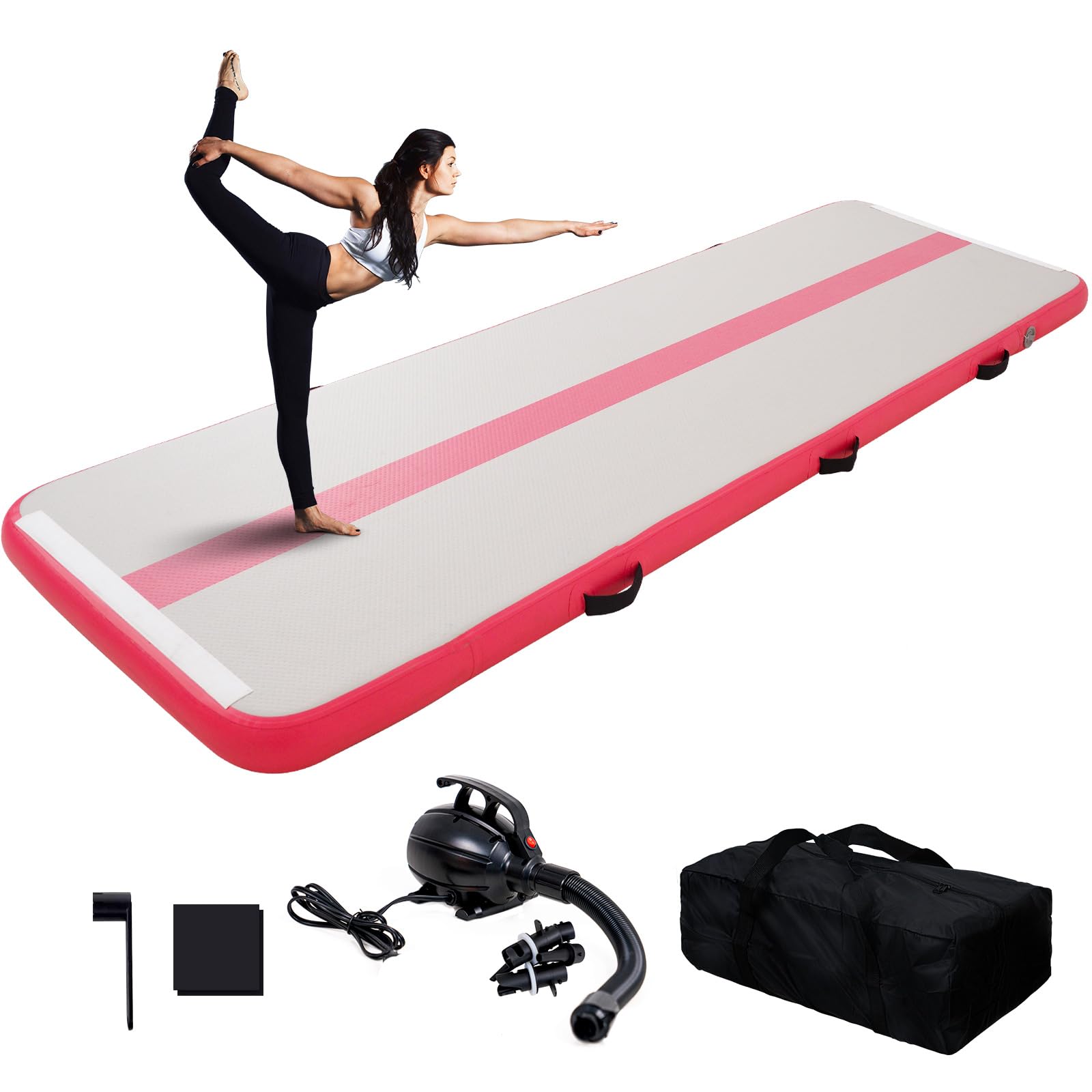 **Inflatable Gymnastics Tumbling Mat - 10ft/13ft Air Track with Electric Pump - 4in Thick for Home, Gym, Yoga & Cheerleading - Perfect for Training, Water Play & Indoor/Outdoor Use**