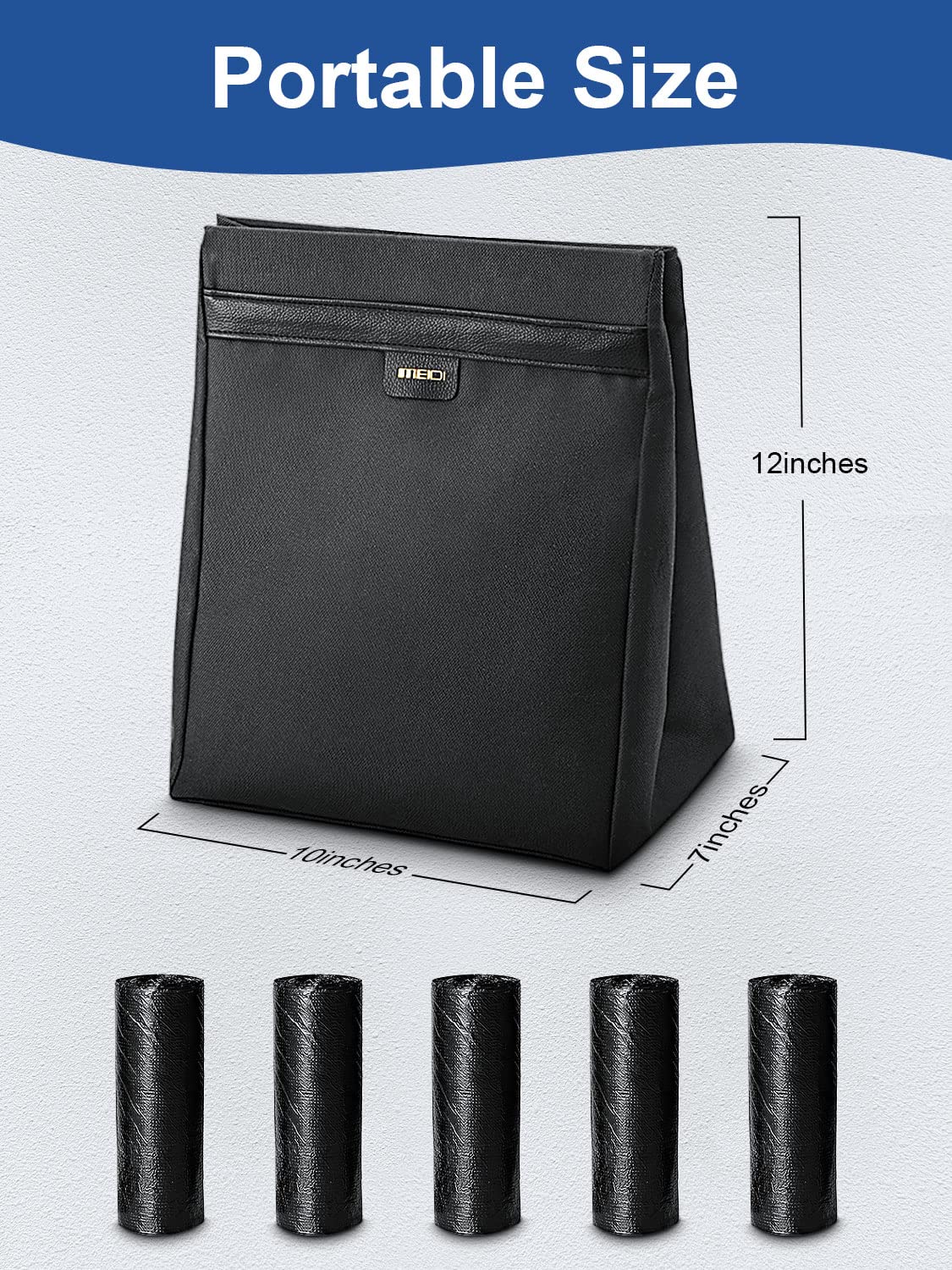 MEIDI Waterproof Magnetic Car Trash Can - Multipurpose Vehicle Garbage Bin for Sedan, SUV & Truck (Black) | Ideal for Road Trips, Commuting & Family Travel