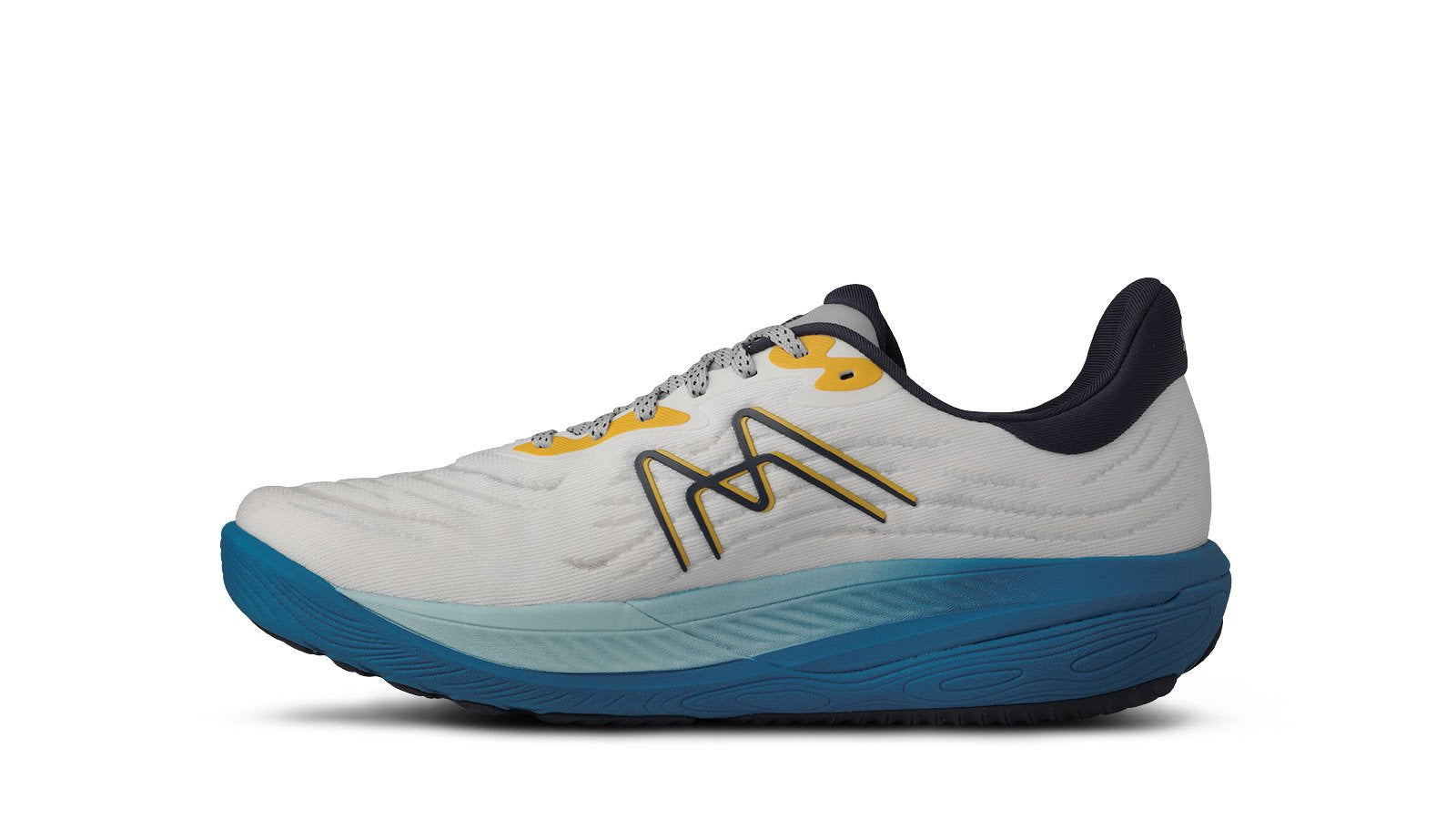 IKONI 3.0 Men's Running Shoes - White & Mood Indigo | Lightweight Breathable Athletic Sneakers for Jogging, Gym Workouts & Outdoor Activities