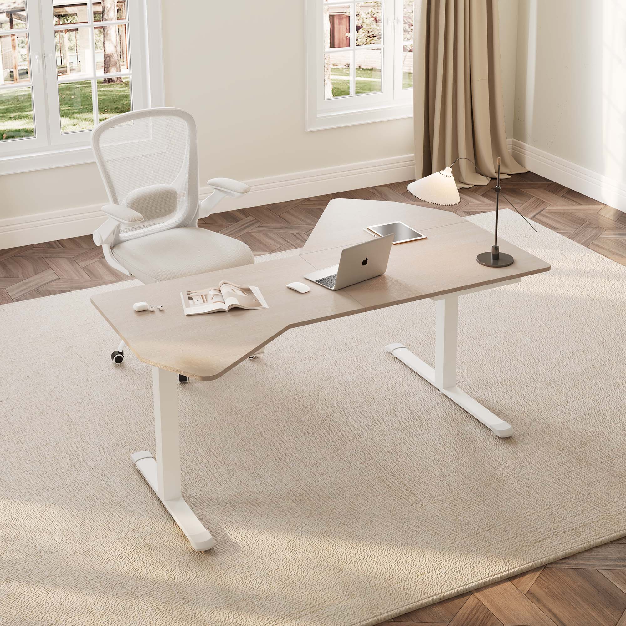 Adjustable Height Standing Desk 70x46 Inches - Electric Ergonomic Office Desk for Home & Work, Perfect for Remote Work & Small Spaces