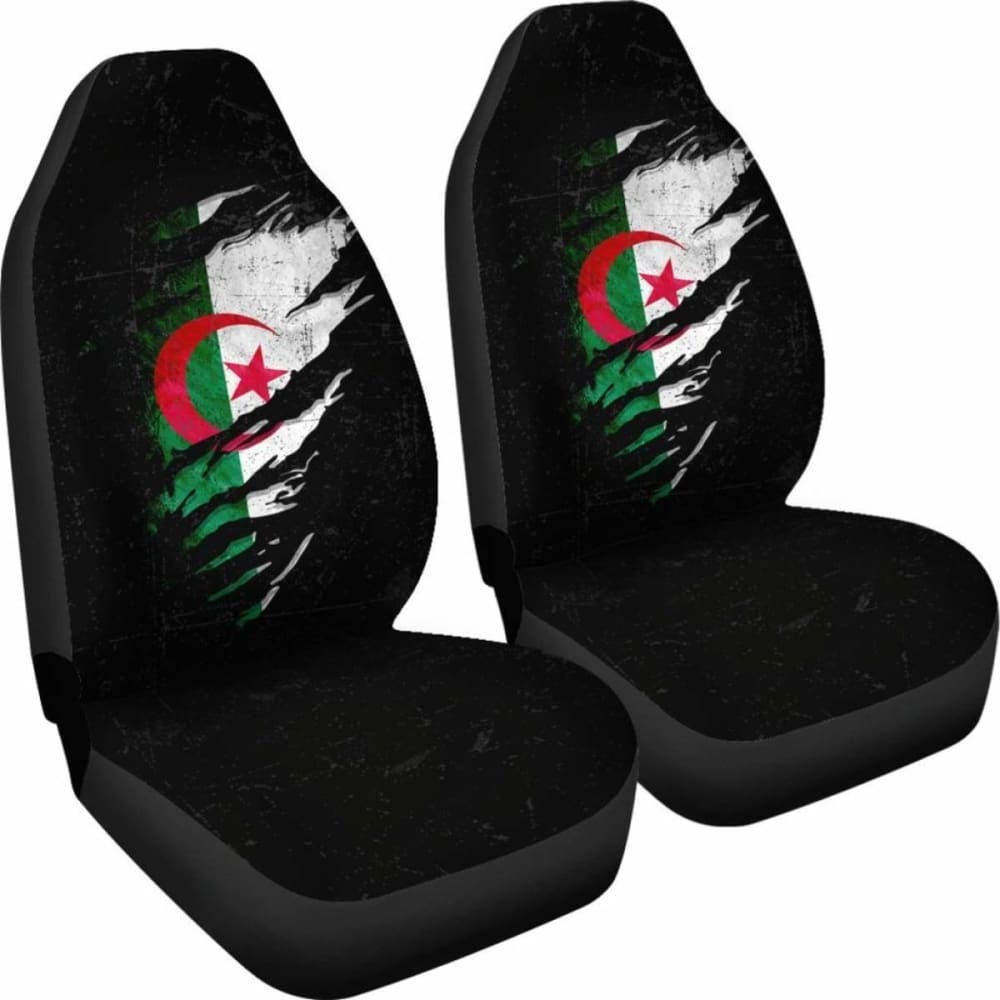 Algeria In Me Grunge Style Car Seat Covers (Set of 2) - Durable & Stylish Auto Accessories for Trucks, SUVs & Sedans - Perfect for Road Trips & Daily Commutes
