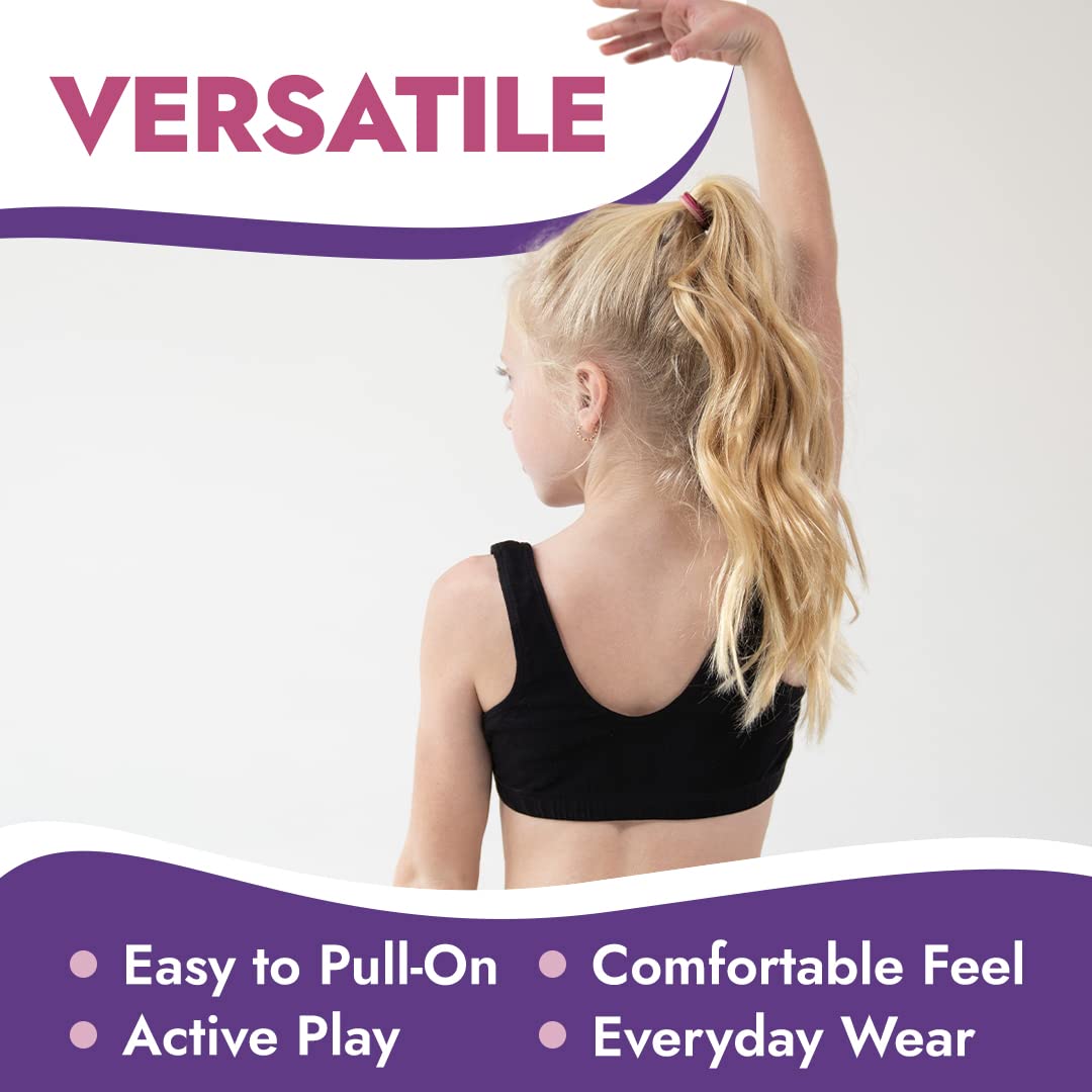 Best Girls Sports Racerback Bra - Breathable Training Bras for Teens & Tweens - 2 Pack Printed & Solid Colors - Perfect for Yoga, Running, Gym & Dance Practice