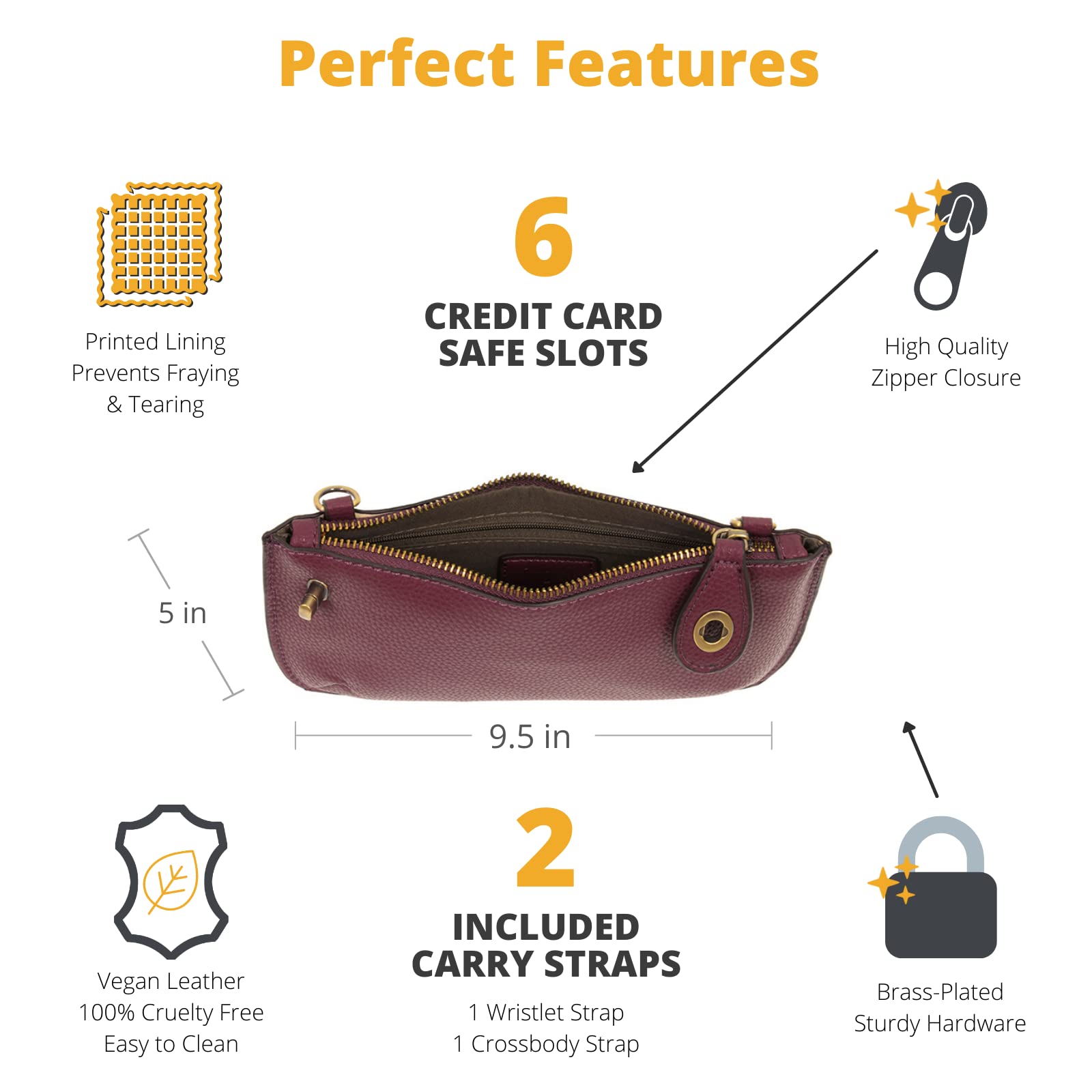 Joy Susan Women's Mini Crossbody Bag - Stylish Wristlet Clutch Handbag for Evening Parties, Date Nights & Special Occasions