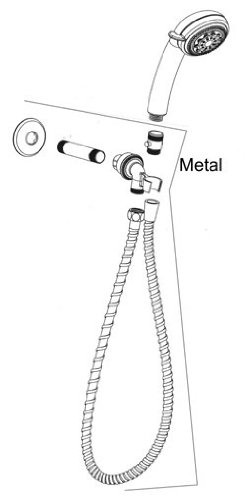 Voyager Chrome Handheld Shower Head Kit - High Pressure 6-Setting Showerhead with 5ft Hose, Easy Installation for Bathroom, Spa & RV Use
