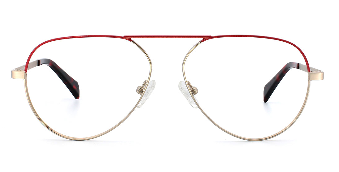 MW20008 Red Gold Reading Glasses - Stylish & Comfortable for Reading, Working, and Daily Use