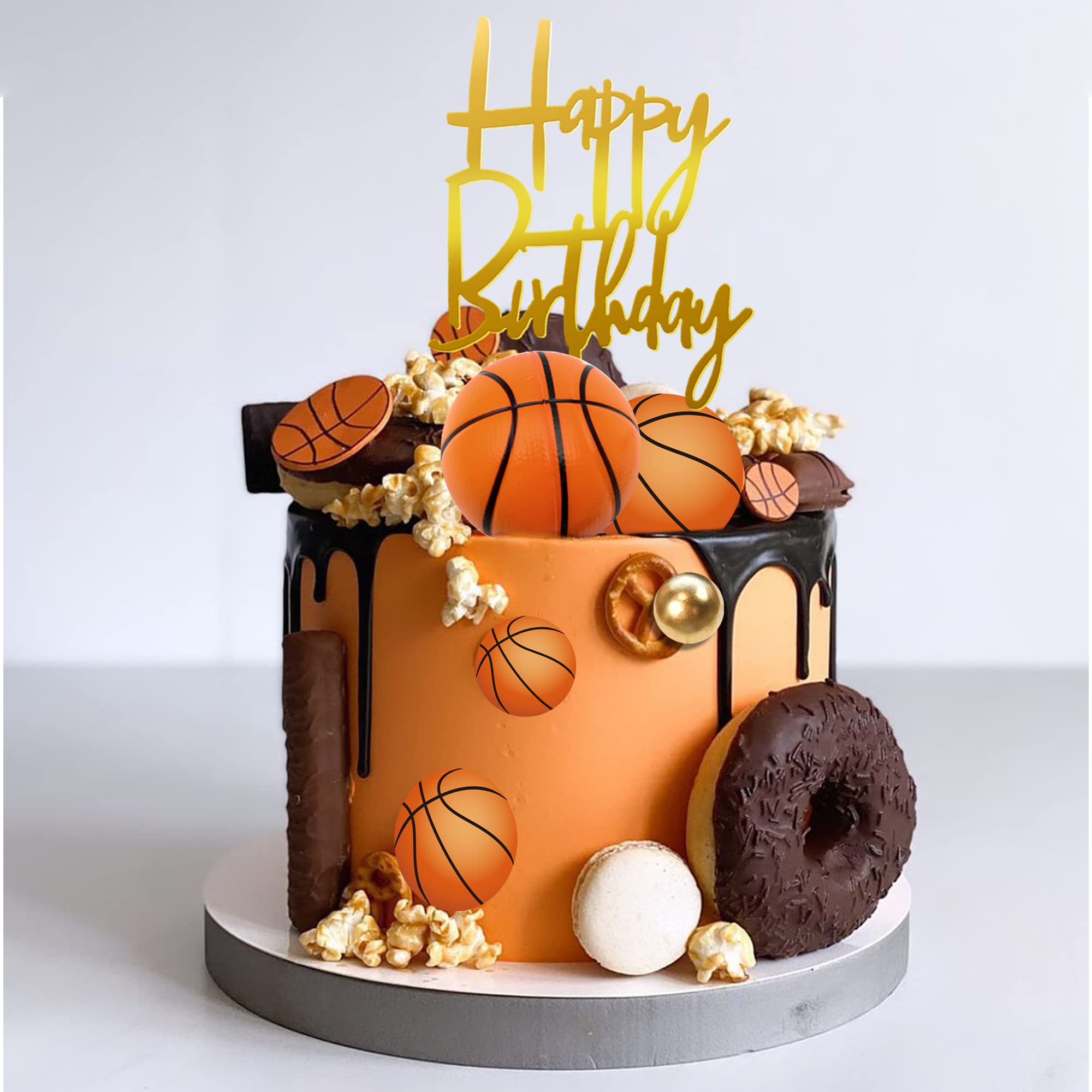 20 PCS Basketball Cake Toppers - Star Themed Birthday Party Decorations for Sports Cakes, Cupcakes & Desserts | Perfect for NBA, March Madness & Basketball Theme Parties