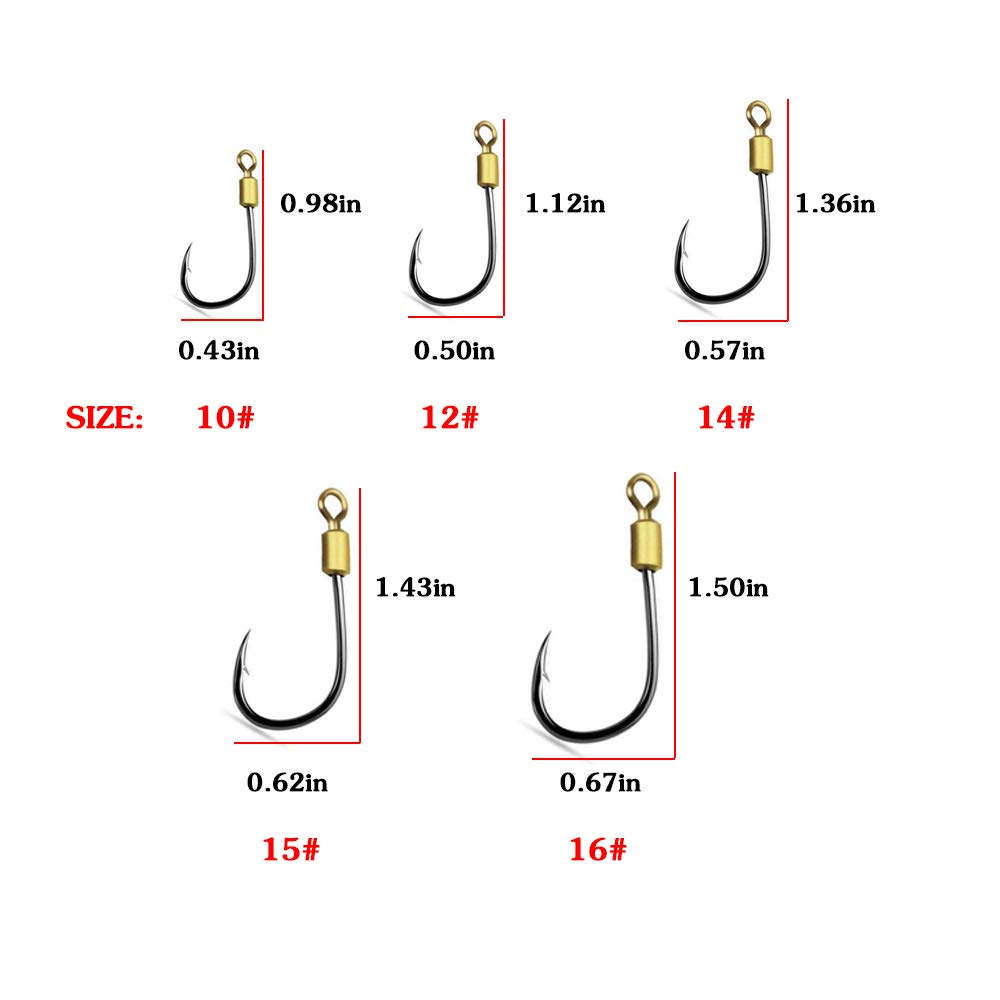5-Pack Fishing Hook with Leader - 7-Strand Nylon Coated Fishing Rig with Swivel & Snap Hooks | Saltwater & Freshwater Fishing Gear for Bass, Trout, Catfish