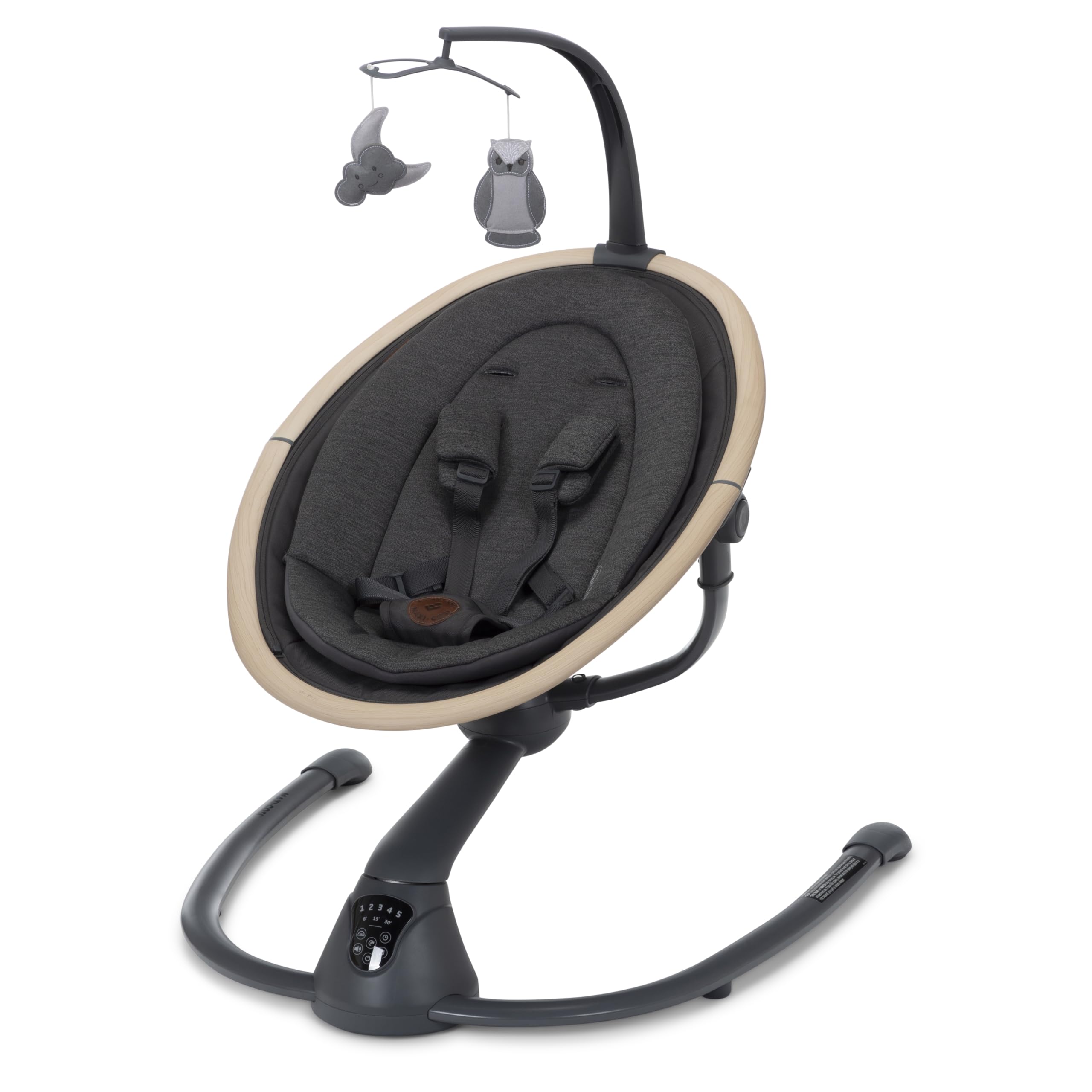 Maxi-Cosi Cassia Baby Swing for Infants - Portable, Lightweight & Foldable with Music & 360° Rotation - Classic Graphite | Perfect for Nursery, Travel & Soothing Newborns