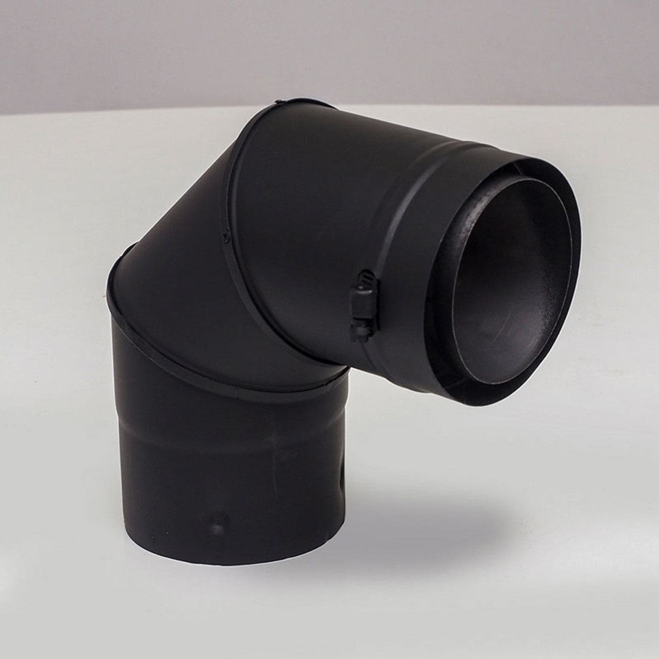 Stainless Steel 304L Inner/Galvanized Outer 90 Degree Black Fixed Elbow - 3 Ventis Pelletvent VPB EL0390 - Perfect for Pellet Stove Venting, HVAC Systems & Industrial Exhaust Applications