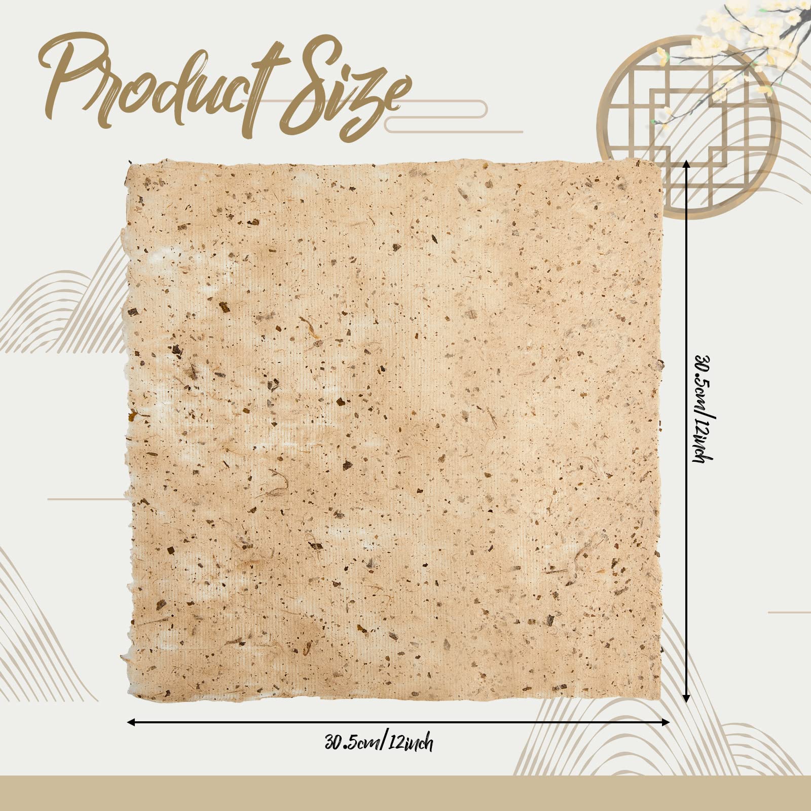 Henoyso 60 Sheets Mulberry Paper for Decoupage - 16 x 12 Inch Handmade Rice Paper for Calligraphy, Scrapbooking, Drawing & DIY Painting - Perfect for Art Projects, Wedding Invitations & Home Decor