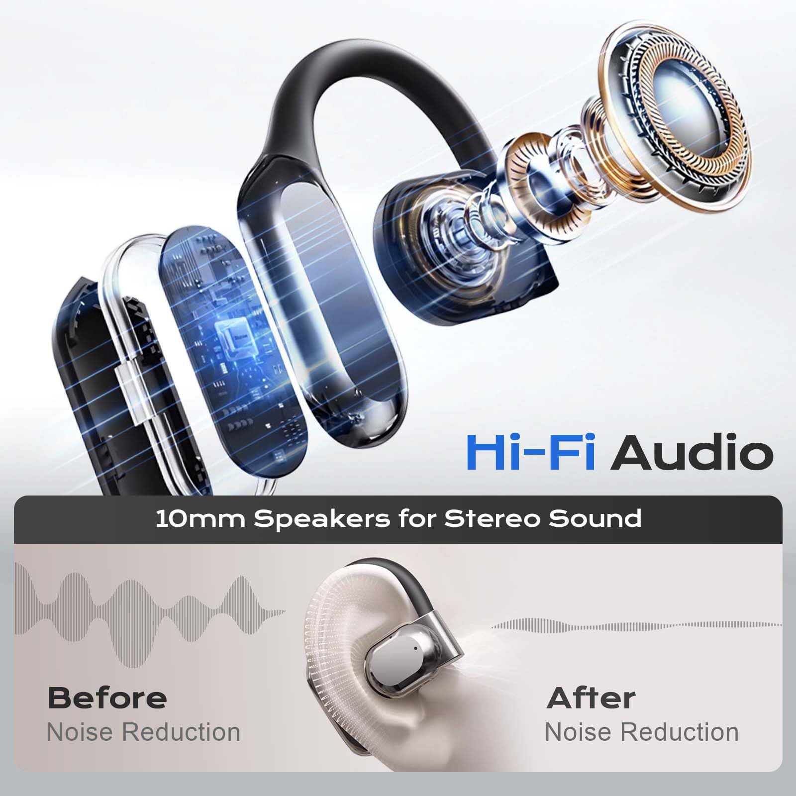 AI Translator Earbuds - 144 Languages Real-Time Two-Way Translation with Noise Cancellation | Wireless Bluetooth Earbuds for Travel, Business Meetings & Language Learning (Black)