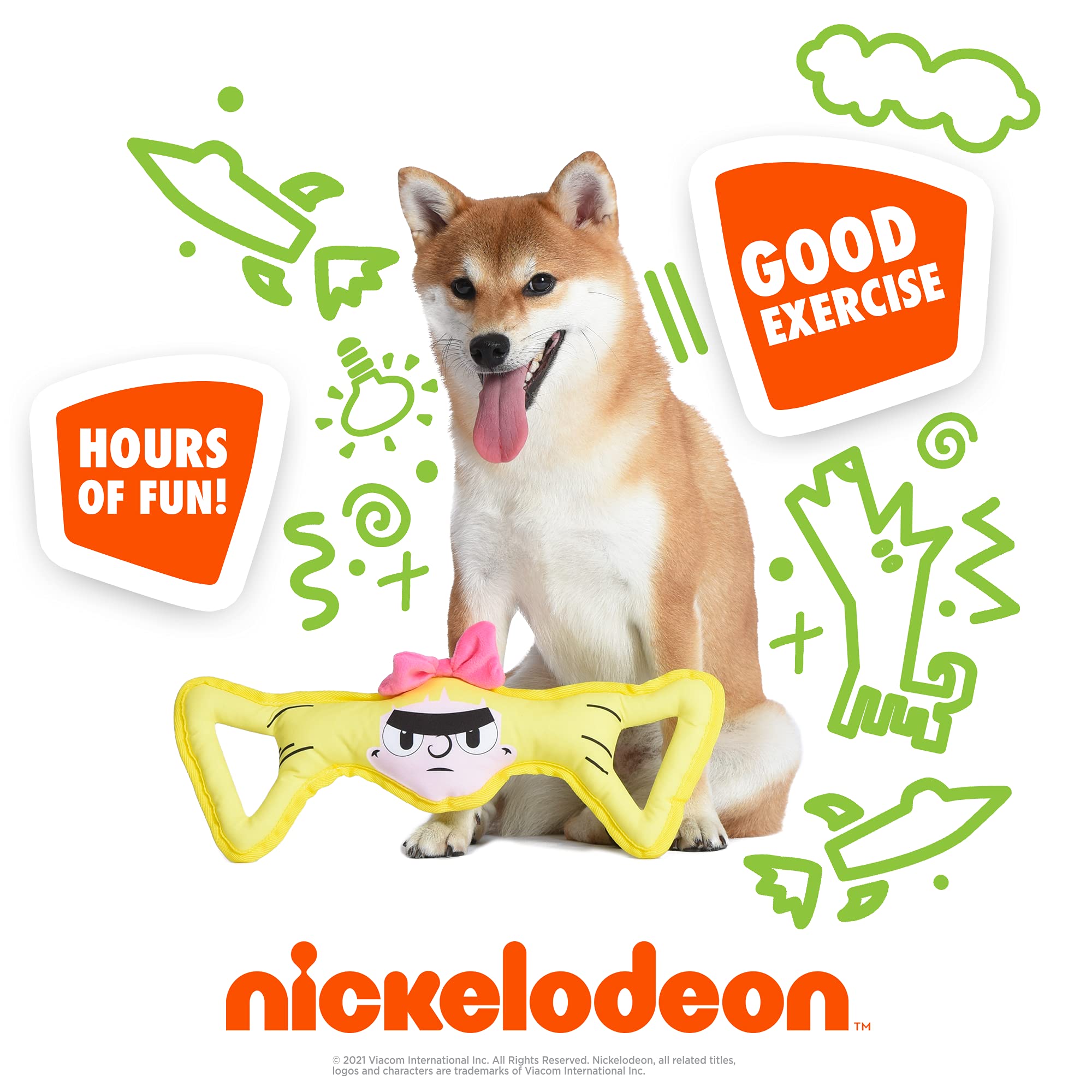 Hey Arnold Helga Pataki 15-Inch Plush Dog Toy | Soft & Durable Oxford Pull Toy for All Dogs | 90s Nickelodeon Nostalgic Pet Gift (Yellow) – Perfect for Playtime, Training & Collectible Memorabilia