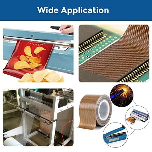 High-Temperature PTFE Coated Fiberglass Adhesive Tape - 3/4 Inch x 30 Feet Teflon Fabric Tape for Vacuum Sealer Machines, Hand Impulse Sealers & Food Packaging | Compatible with FoodSaver, Seal-A-Meal, Weston, Cabela's | Ideal for Insulation, Heat Sealing & Food Grade Applications