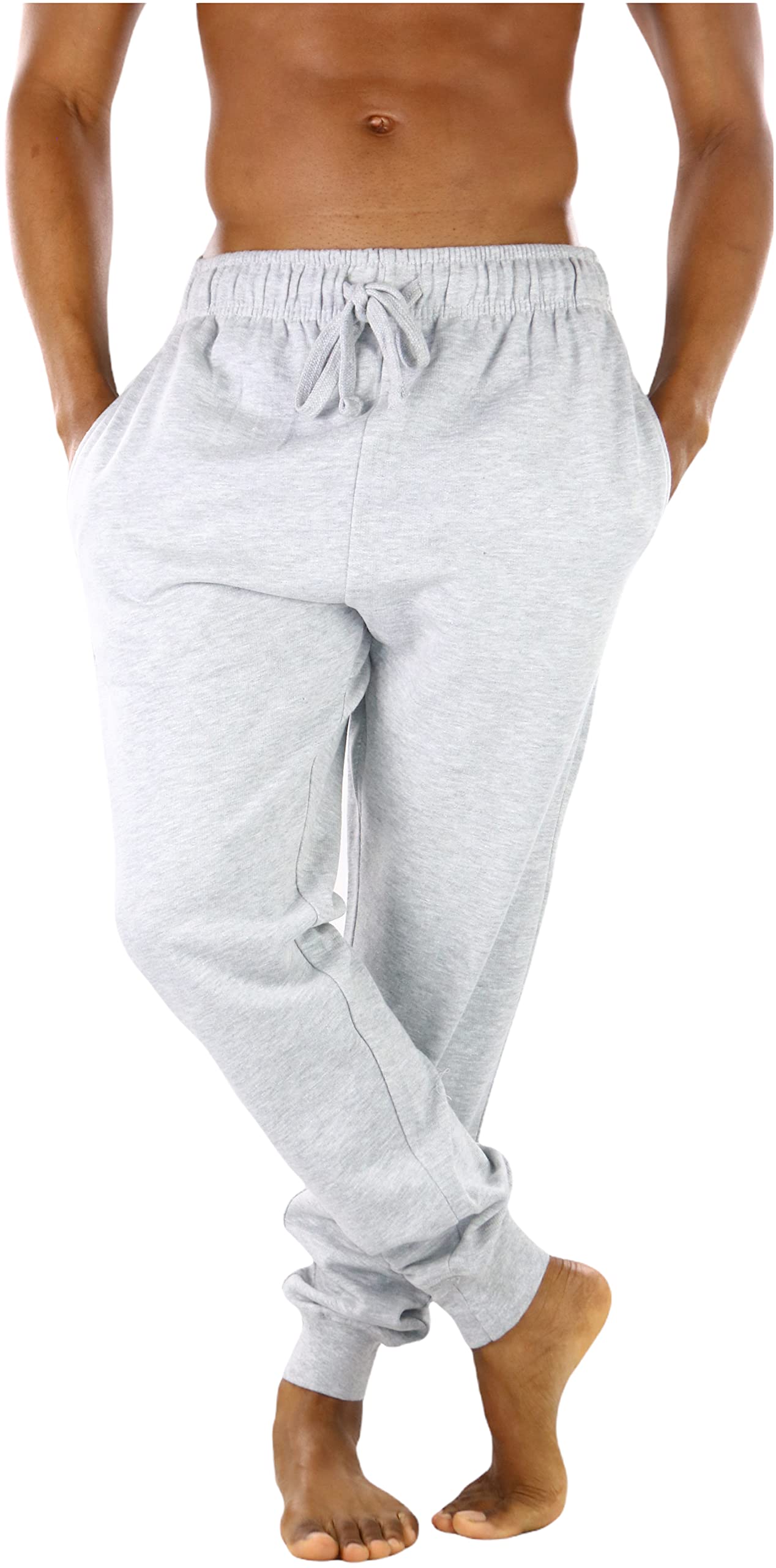 ToBeInStyle Men's Fleece Jogger Pants - Comfortable Drawstring Waist, Slim Fit Casual Sweatpants for Lounge, Workout & Outdoor Activities
