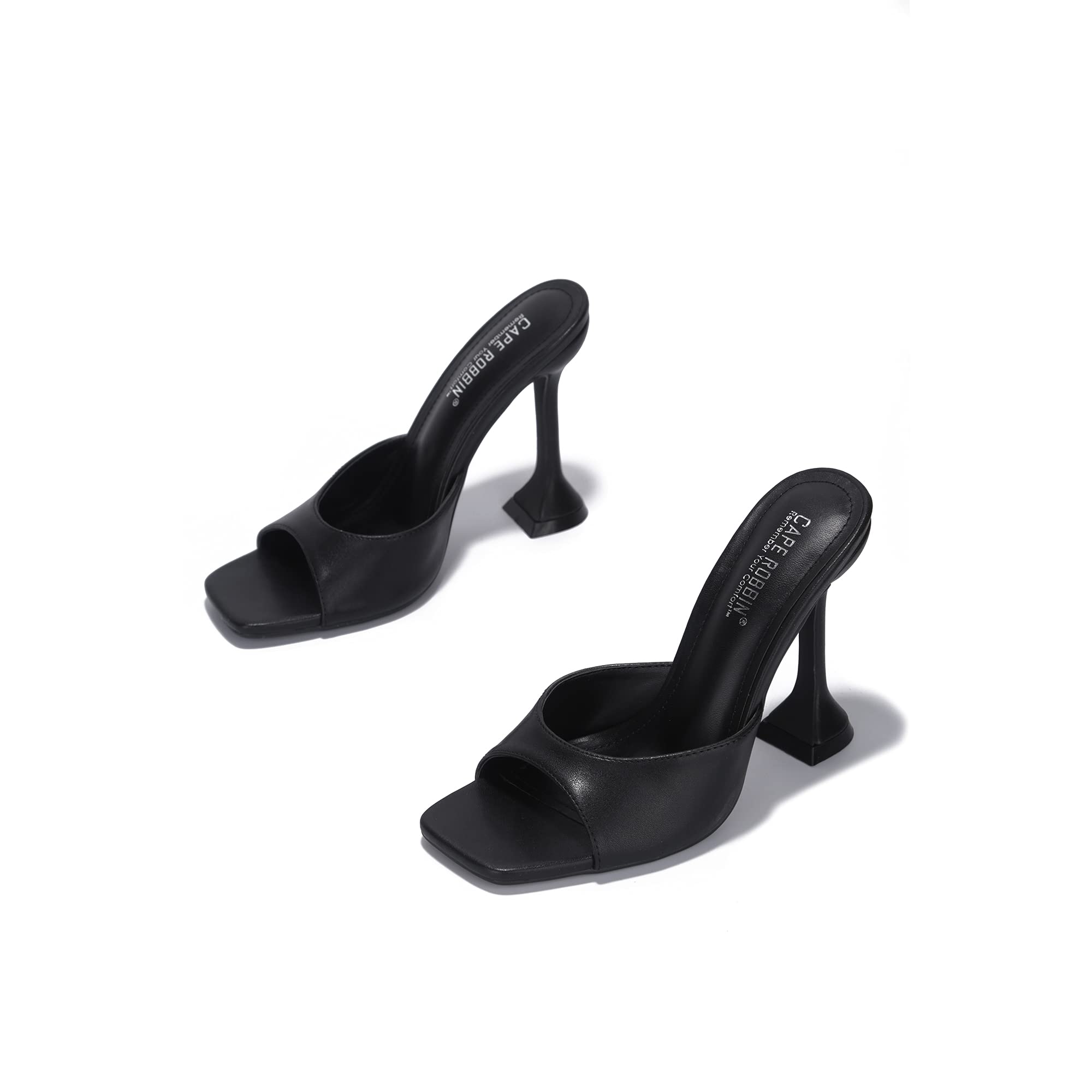 Cape Robbin Women's Sexy Square Open Toe High Heels - Elegant Dress Pumps for Party, Wedding & Evening Events
