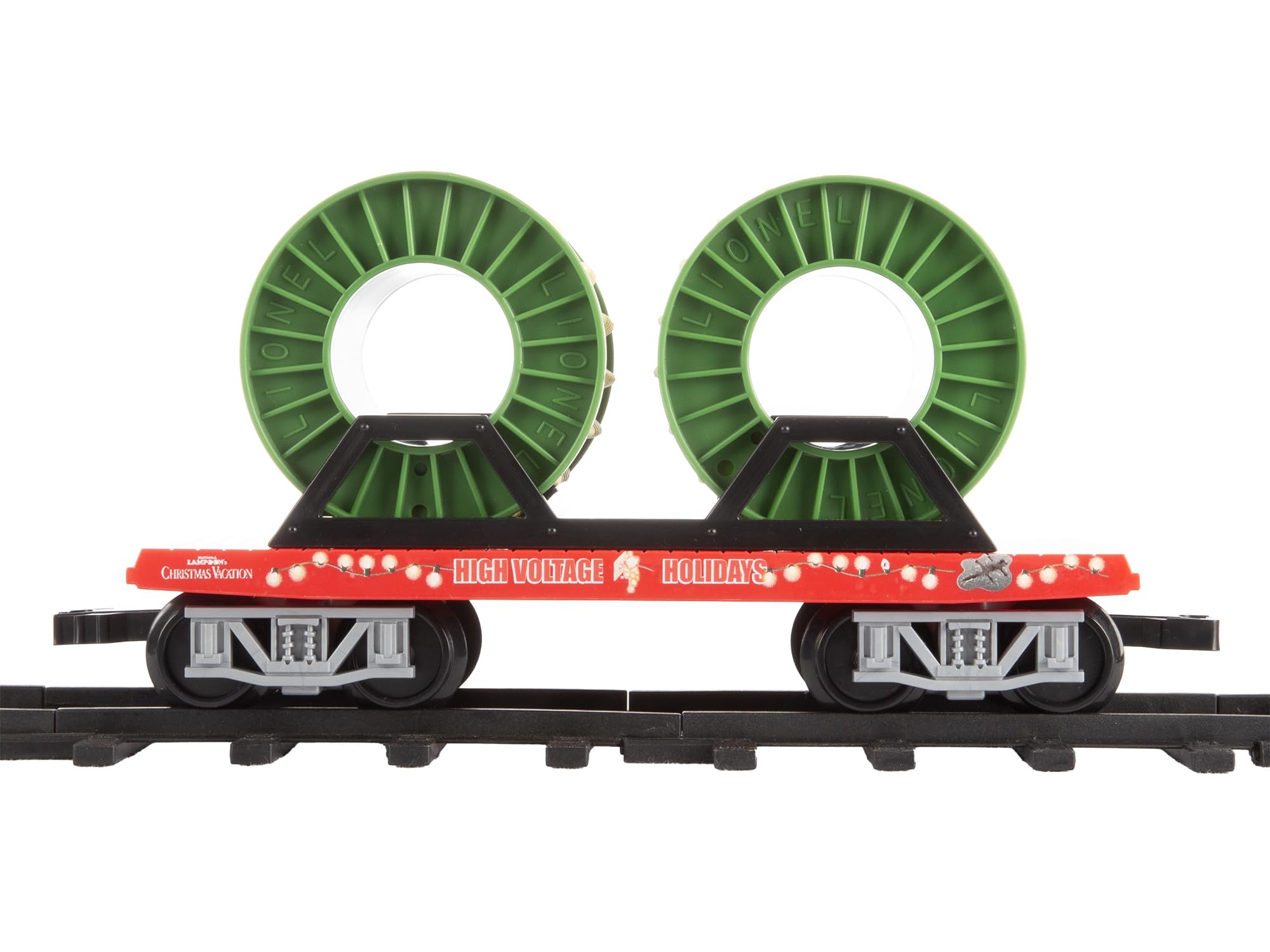 Lionel Battery-Powered Christmas Toy Train Set with Locomotive, 4 Train Cars, 8-Piece Track & Wireless Remote - Realistic Train Sounds & LED Lights for Kids Ages 4+ | Holiday Decor, Gift for Boys & Girls, Christmas Tree Display