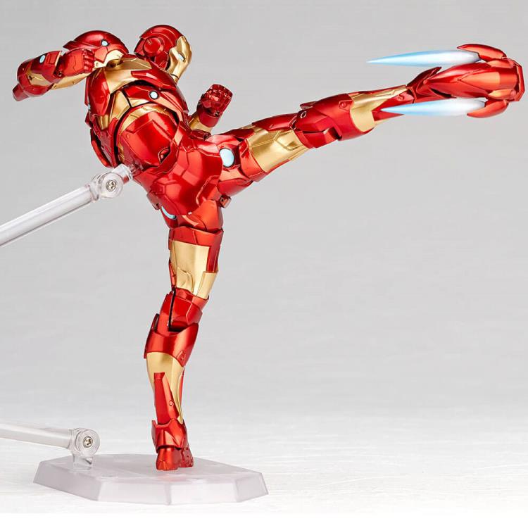 Amazing Yamaguchi Revoltech No. 013 Iron Man Bleeding Edge Armor Action Figure - Highly Articulated Collectible for Marvel Fans & Display Cases