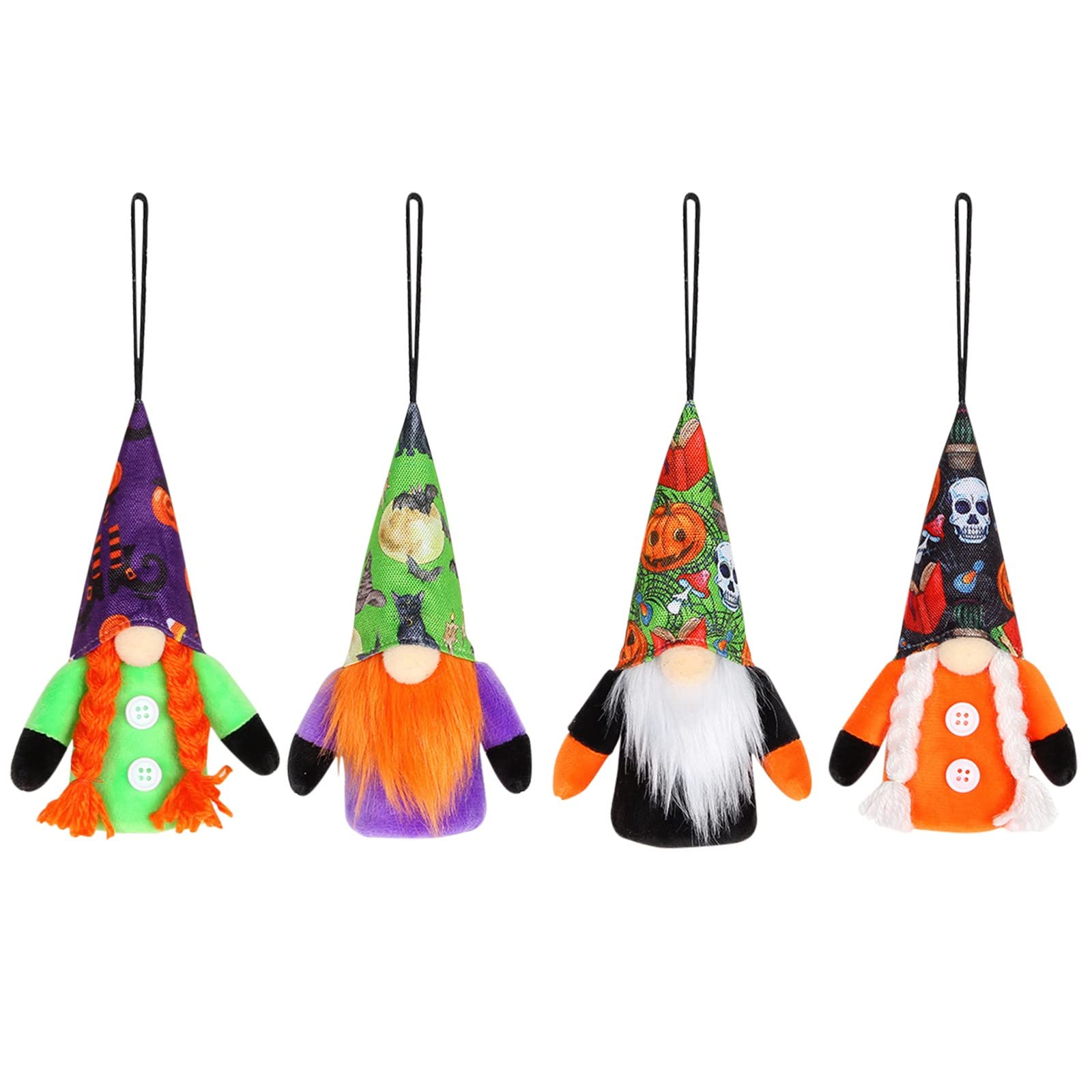 Halloween Gnome Doll Ornaments - 4PCS Faceless Dwarf Decor for Christmas Tree & Home