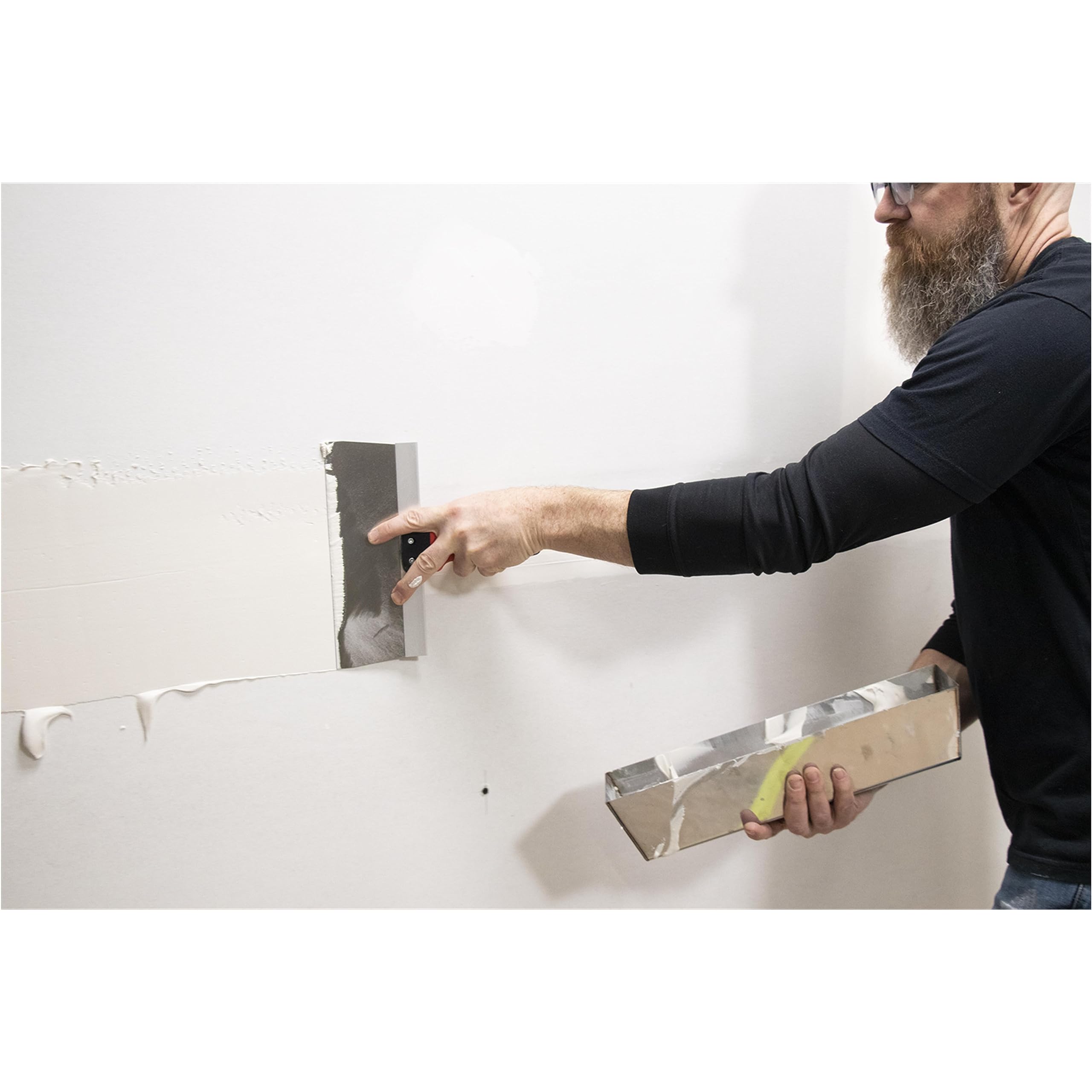 Tuff Grip 8-Inch Stainless Steel Drywall Taping Knife - Professional US-Made Tool for Smooth Joint Compound Application | Perfect for Home Renovation & Drywall Repair Projects
