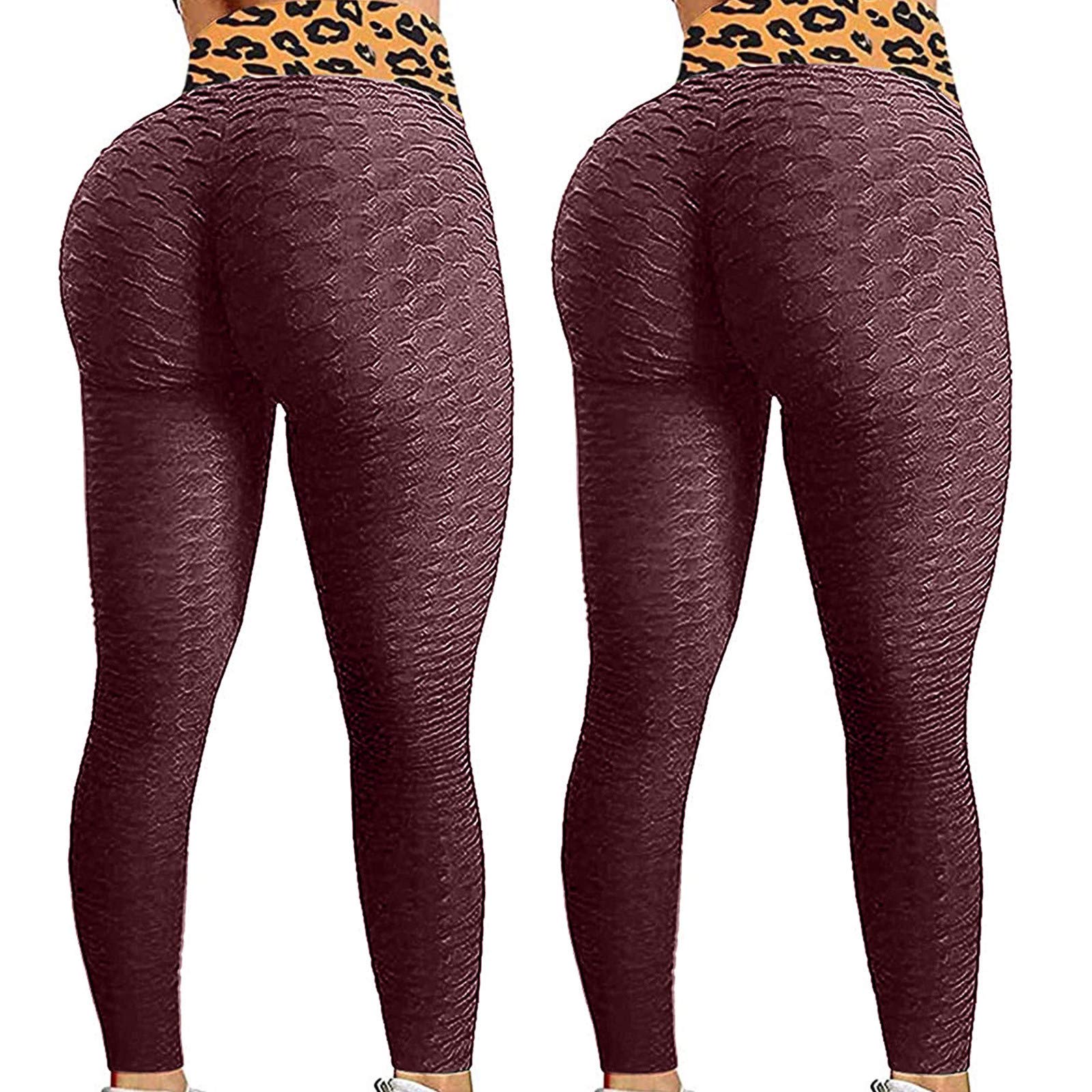 VEFSU 2-Pack High Waist Yoga Pants for Women - Tummy Control Booty Lifting Leggings, Workout Running Gym Tights - Perfect for Yoga, Pilates & Everyday Wear