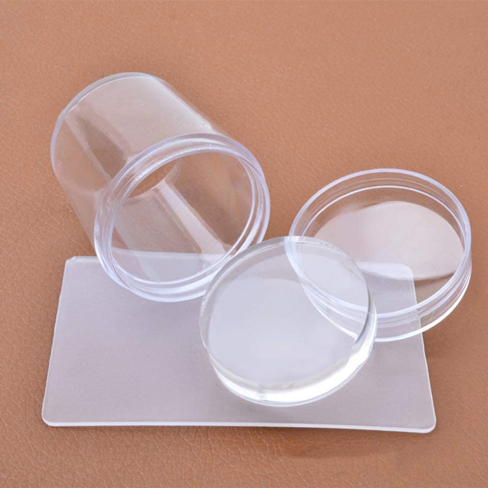 Red Square Soft Silicone Jelly Nail Stamper & Scraper Set - Professional Nail Art Tool with Lid & Large Scraper for DIY Nail Stamping Plates - Perfect for Salon, Home Manicure & Nail Art Designs