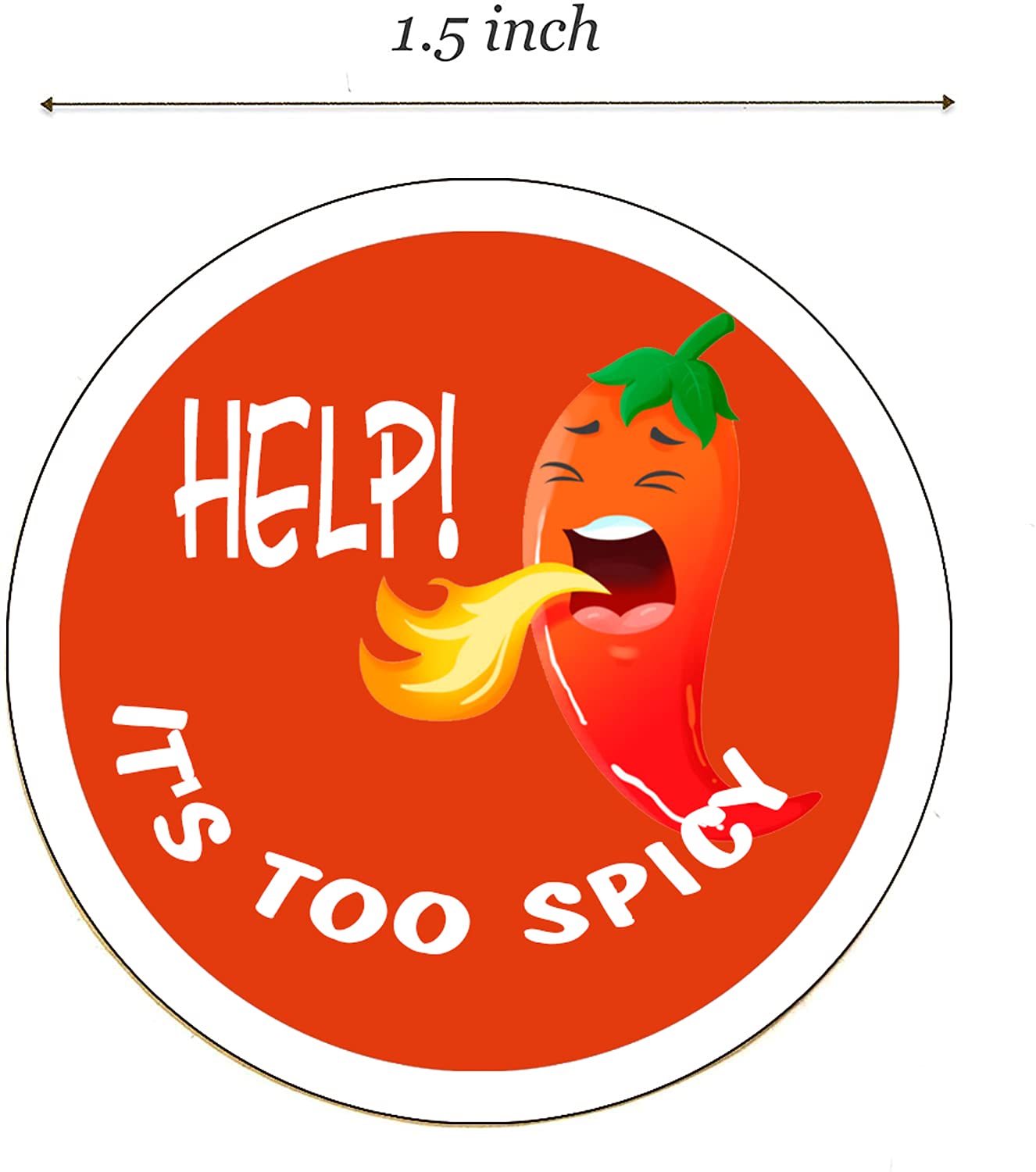 Spicy Food Warning Labels - 500 Pcs 1.5 Inch Chili Stickers for Grocery Store & Restaurant Use - Funny Hot Sauce & Spicy Product Labels for Kitchen, Pantry Organization & Food Safety