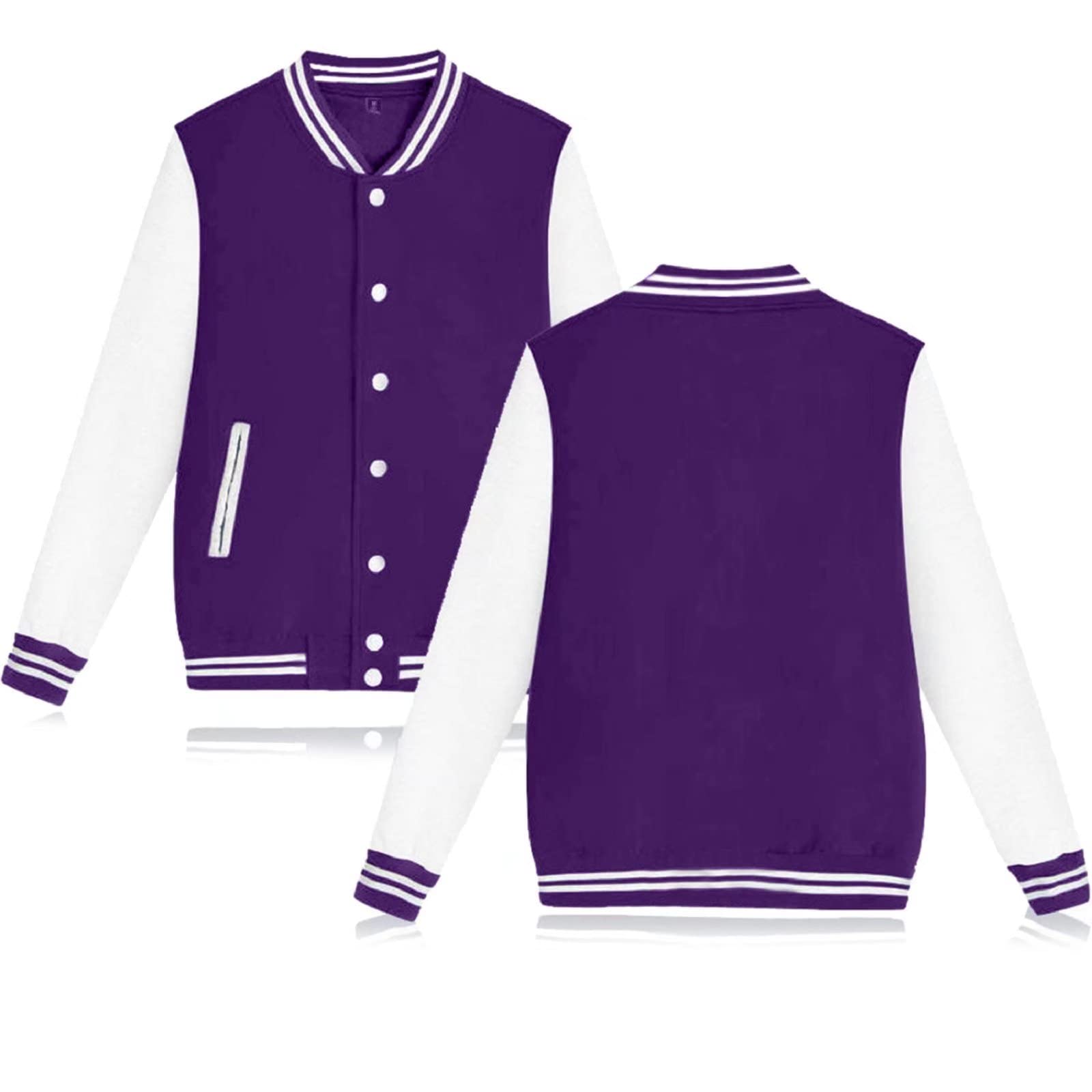 BabyHealthy Women's & Men's Varsity Baseball Jacket - Casual Letterman Bomber Windbreaker Lightweight Coat for School Sports & Streetwear Fashion
