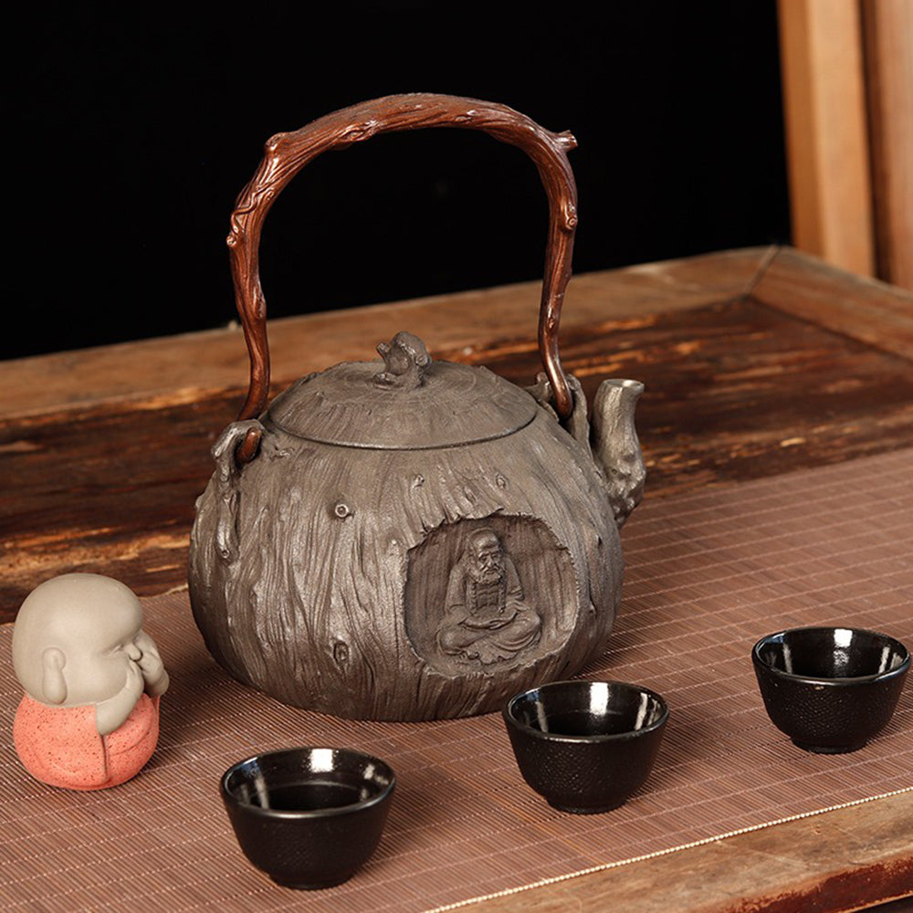 Zen Bodhidharma Cast Iron Teapot - Japanese Tetsubin Iron Teapot for Tea Brewing, Perfect for Loose Leaf Tea, Matcha & Herbal Tea - Ideal for Home, Office & Tea Ceremonies