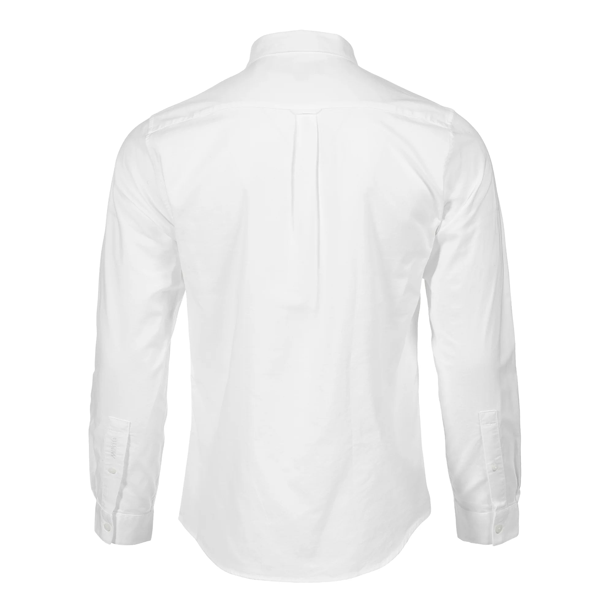 MUSTO Essential Long Sleeve Oxford Shirt for Men - Classic White Button Down Dress Shirt | Business Casual, Office Wear & Formal Occasions