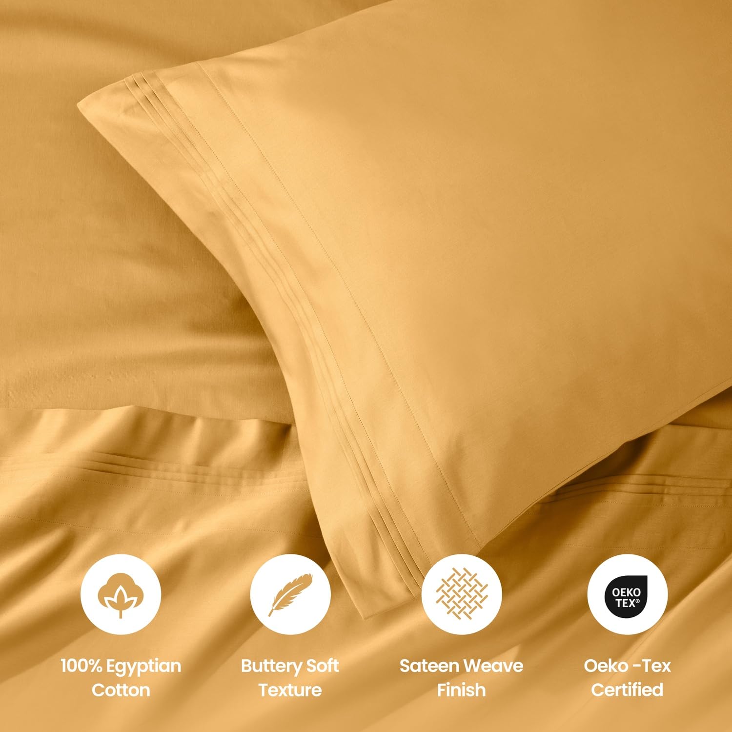 Premium 1000-Thread Count Egyptian Cotton Sheet Set - California King Size with 18