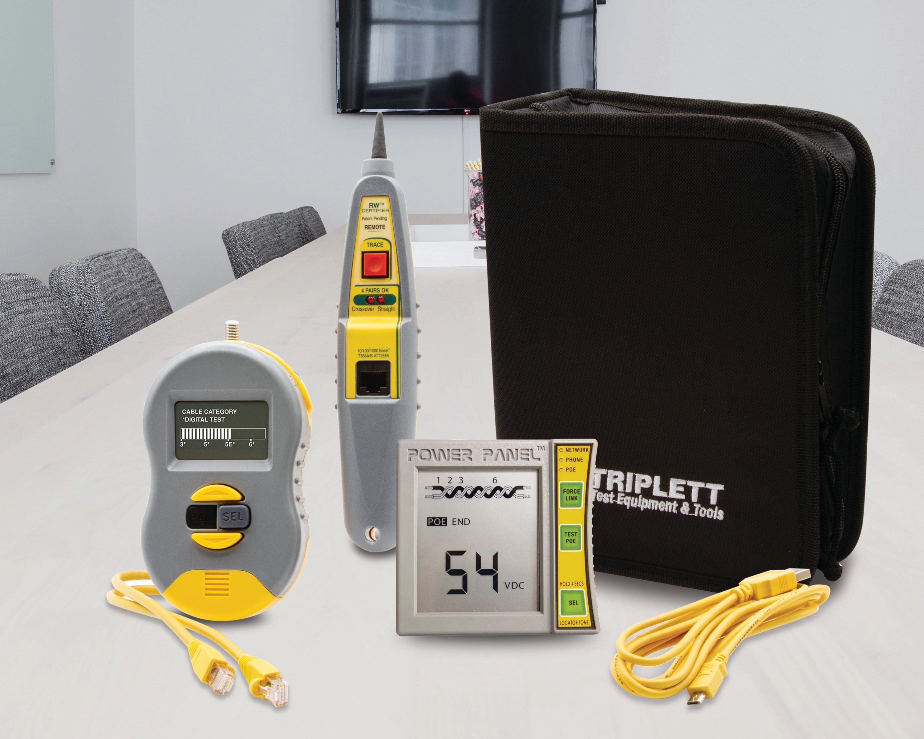 Real World Certifier™ and Power Panel™ CAT 5/6 Ethernet Cable Tester Kit with Power Testing (CPK1000IL2) - Professional Network Installation & Maintenance Tool for IT Technicians
