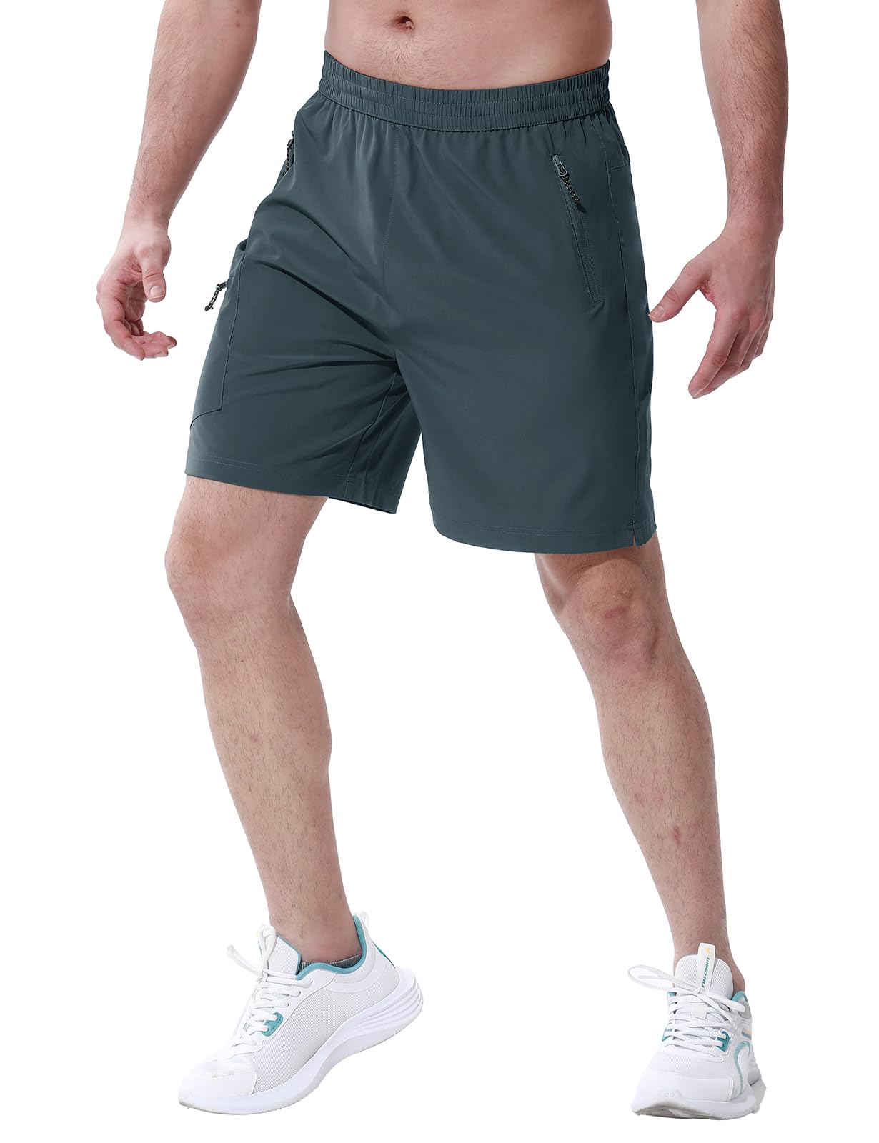 BGOWATU Men's Quick Dry Hiking Shorts with Zipper Pockets - Stretch Athletic Gym Shorts for Fishing, Travel & Outdoor Activities | Lightweight Comfort for Running, Camping & Summer Adventures