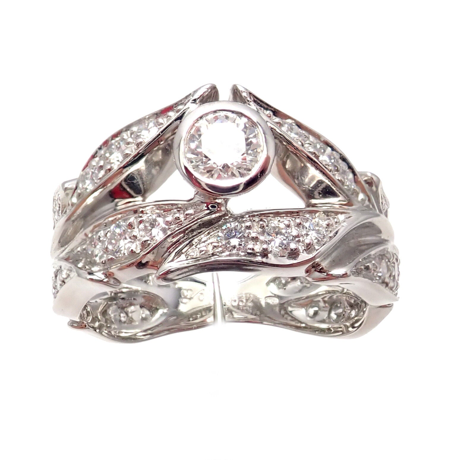Authentic Carrera Y Carrera 18k Gold Greco Roman Diamond Crown Ring for Women - Elegant Princess Style Jewelry Gift for Anniversary, Wedding & Special Occasions