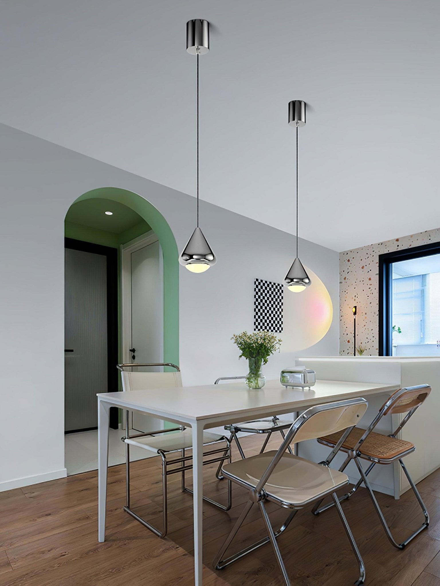 Modern Apollo Pendant Light - Industrial Vintage Ceiling Lamp for Kitchen Island, Dining Room & Bedroom - Adjustable Hanging Light Fixture with Edison Bulb
