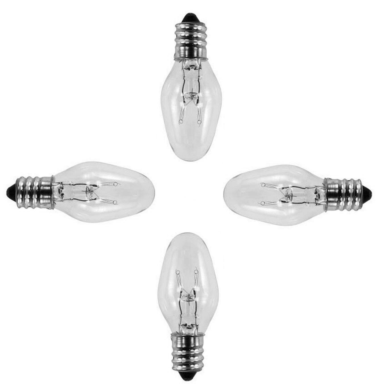 HASMX 4 Pack 15W 120V Scentsy Plug-in Nightlight Wax Warmer Replacement Bulbs - Candelabra Base E12 Screw-in Light Bulbs for Home Fragrance Diffusers & Aromatherapy