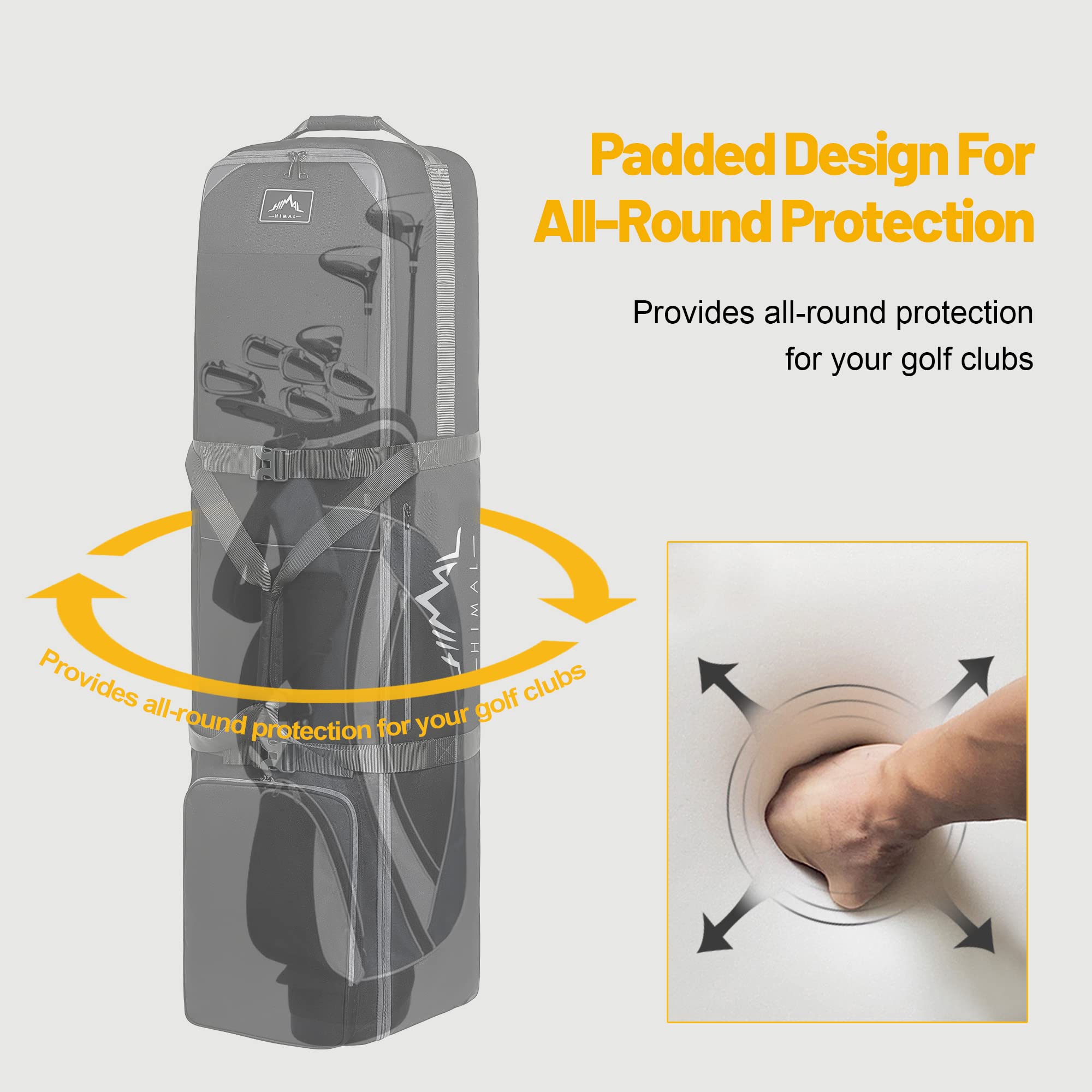 Durable 1200D Oxford Fabric Golf Travel Bag with Wheels - Heavy Duty Airline Approved Golf Club Case for Easy Transport | Perfect for Golf Trips & Air Travel