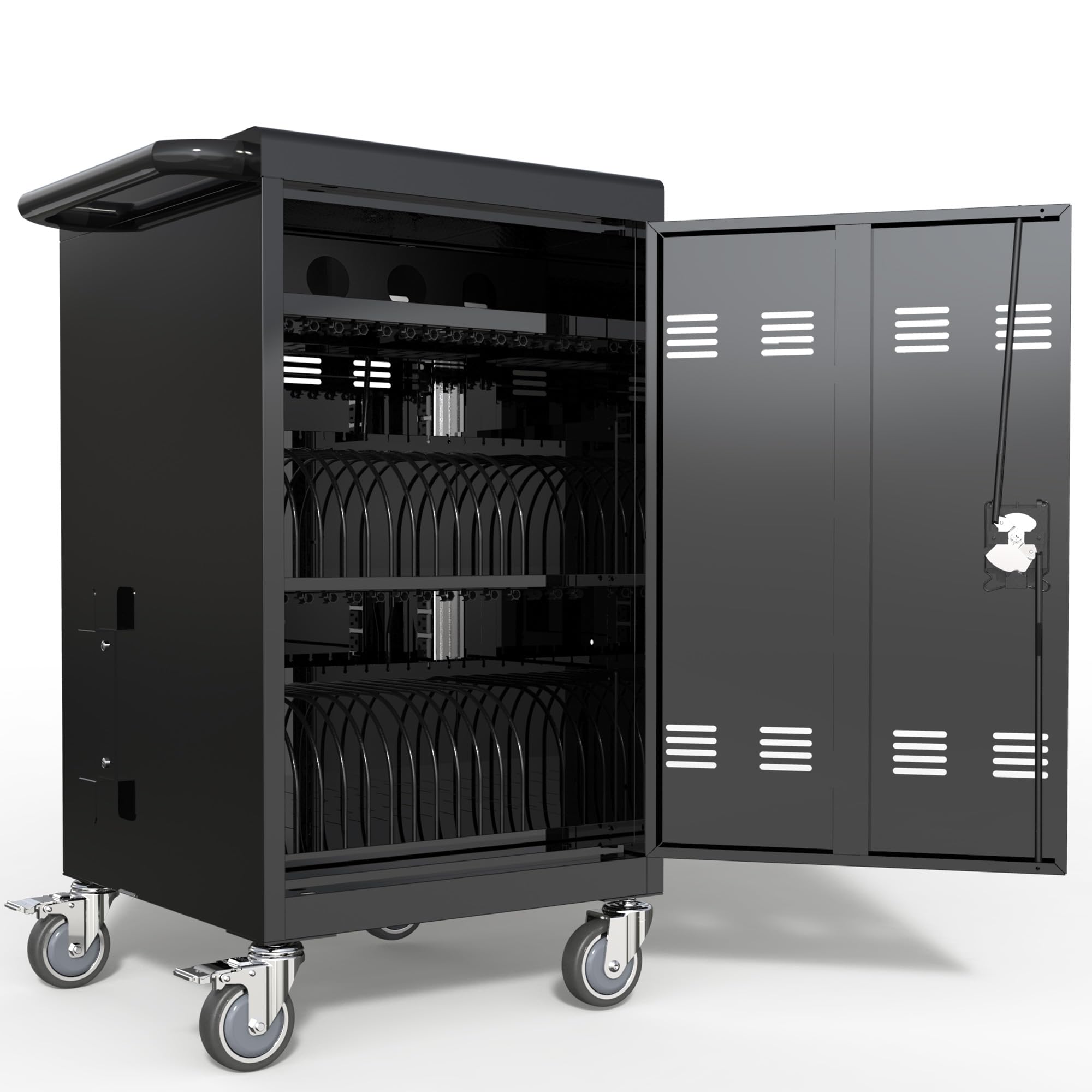 32-Slot Mobile Charging Cart for Chromebooks & Laptops - Secure Locking Station with Key | Perfect for Schools, Offices & Libraries