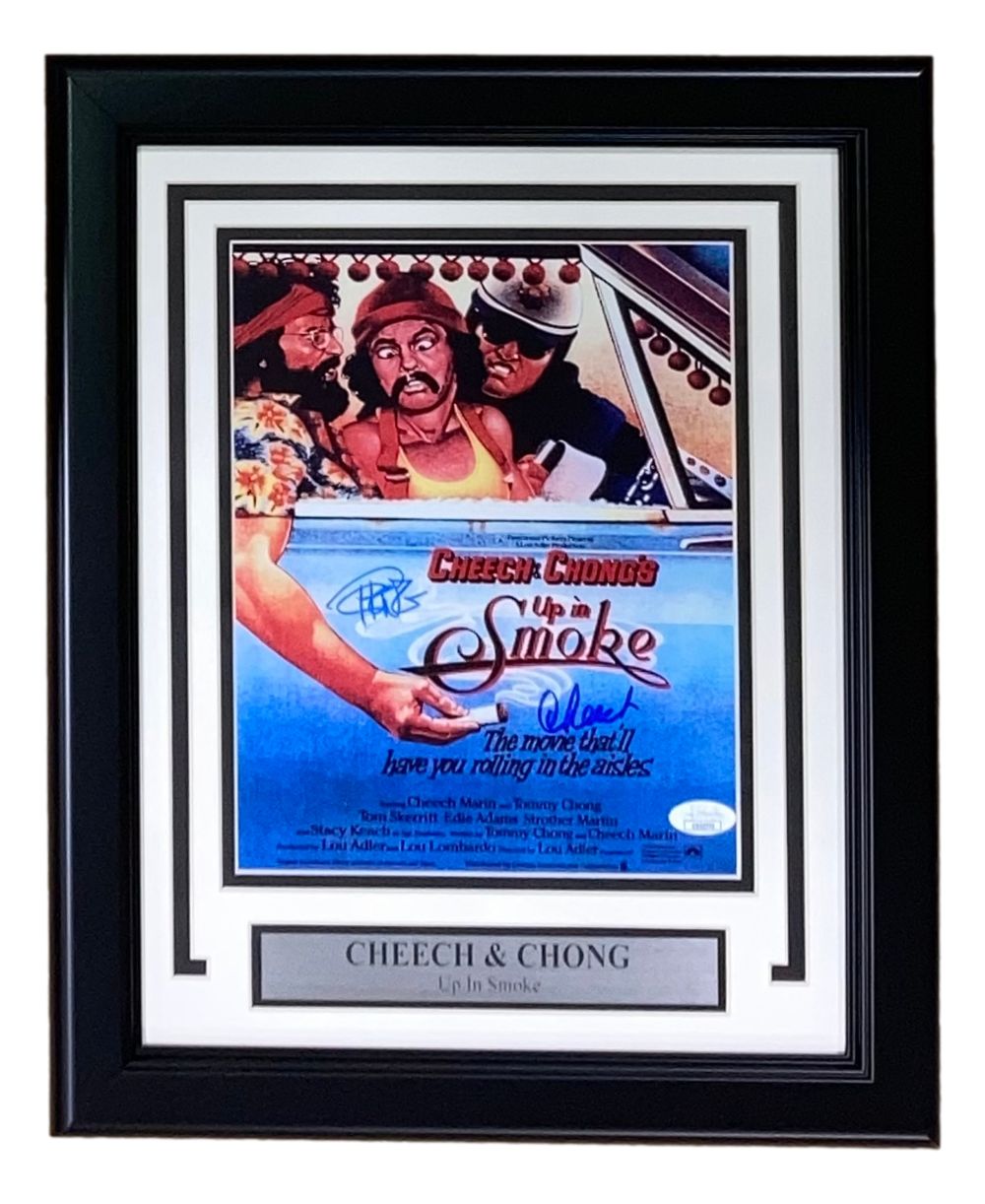 Cheech & Chong Signed Framed 8x10 Up In Smoke Photo with JSA Certificate - Limited Edition Collectible for Movie Memorabilia Fans & Home Theater Decor