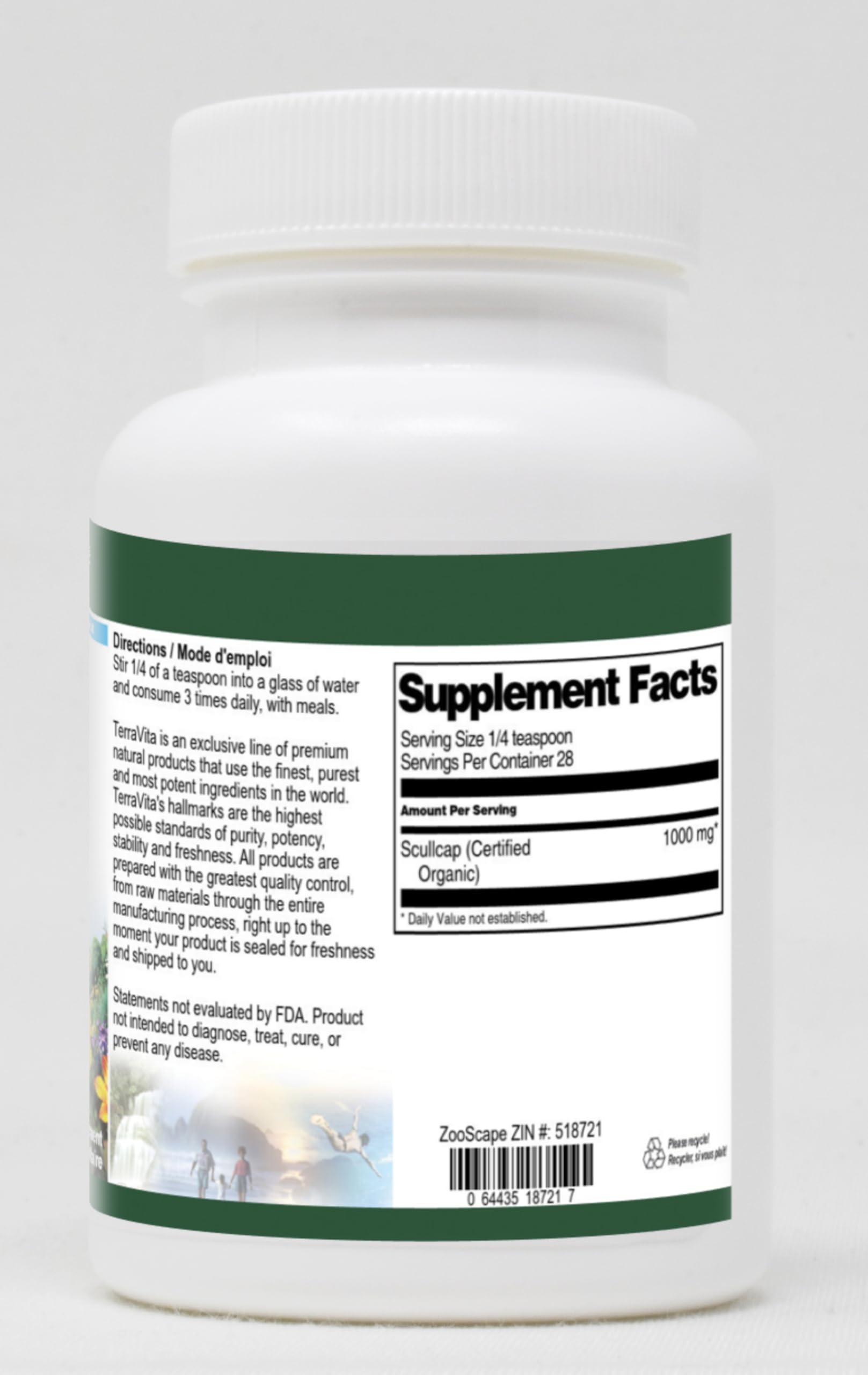 Organic Scullcap Powder - 1 oz (ZIN: 518721) | Certified Herbal Supplement for Stress Relief & Sleep Support - Perfect for Teas, Tinctures & Natural Remedies