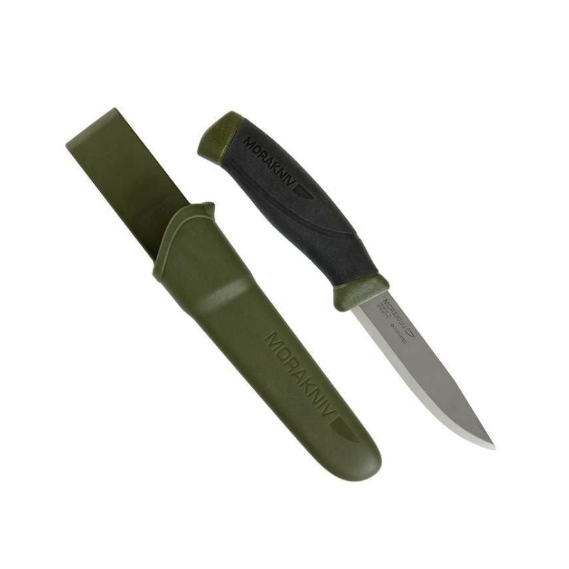 Morakniv Companion Heavy Duty OD Green Fixed Blade Knife - Outdoor Survival, Camping, Hunting, and Bushcraft Essential