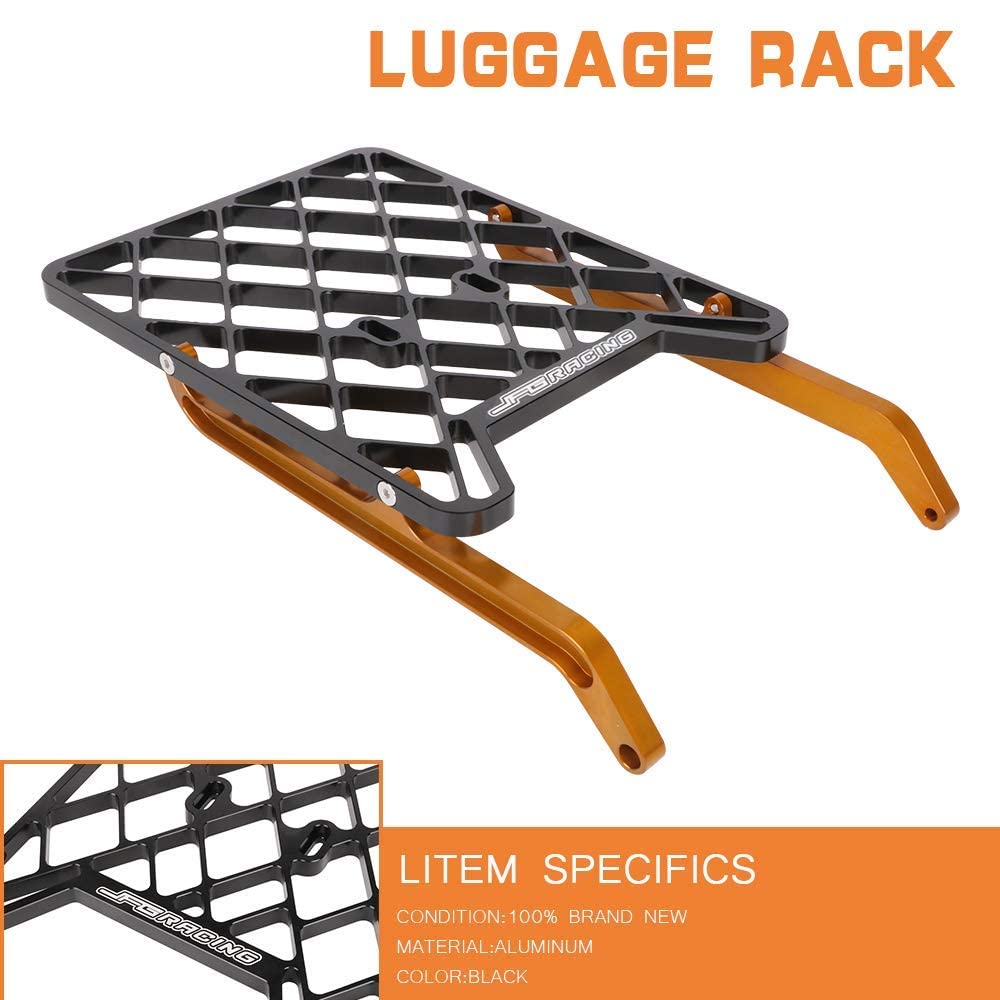 JFG RAICNG DRZ400 Luggage Rack - Heavy Duty CNC Motorcycle Top Rack for Suzuki DRZ400/DRZ400S/DRZ400SM & Kawasaki KLX400/KLX400S (All Years) - Gold - Perfect for Adventure Riding & Off-Road Travel Accessories