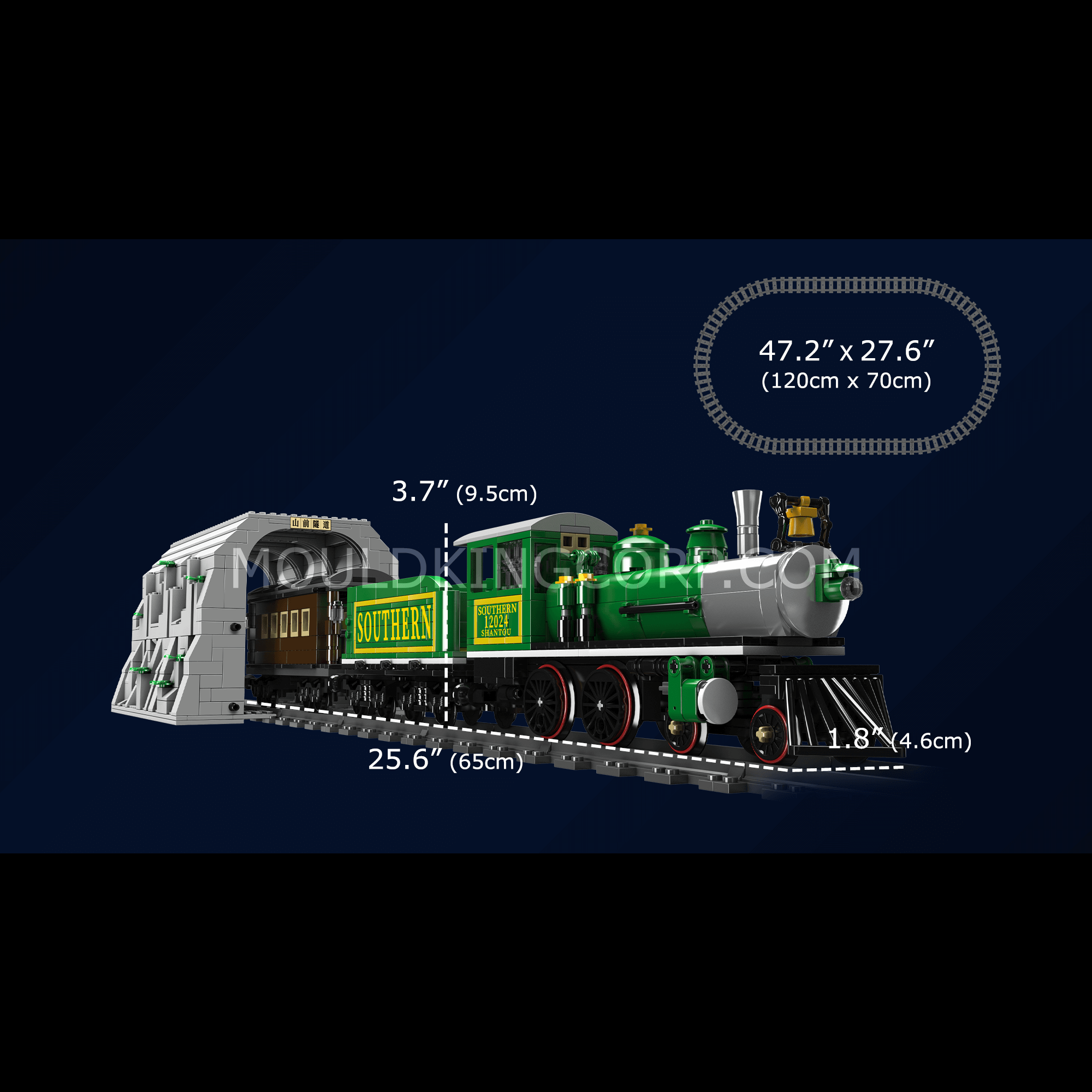 Mould King 12024 4-4-0 Steam Locomotive Building Set | 1,212 PCS Model Train Kit | Perfect for Collectors, Train Enthusiasts & STEM Education